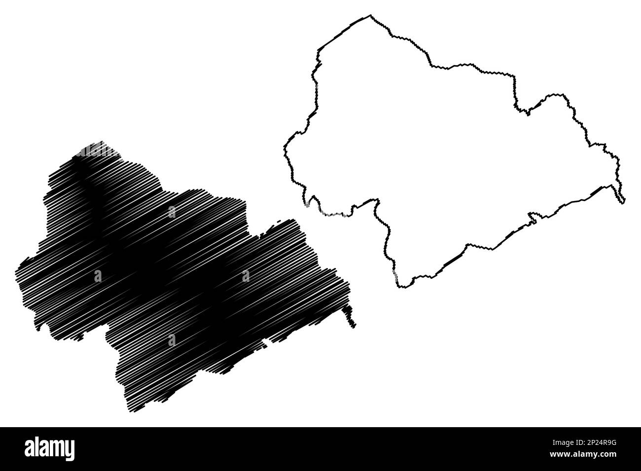 Quartier métropolitain de Calborough (Royaume-Uni de Grande-Bretagne et d'Irlande du Nord, comté métropolitain et cérémonial du West Yorkshire, Angleterre) Illustration de Vecteur