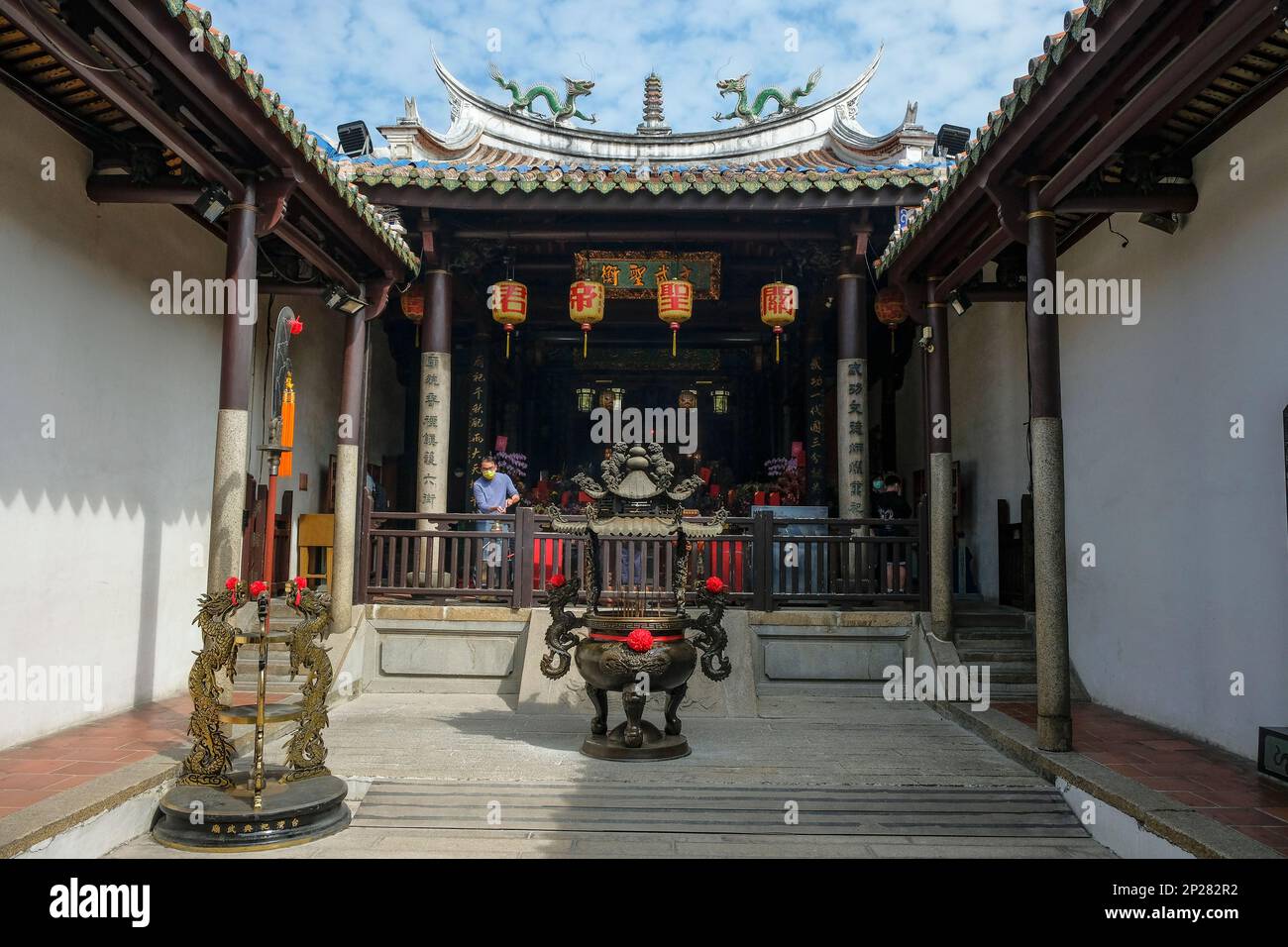 Tainan, Taïwan - 4 février 2023 : Temple du Dieu de la guerre à Tainan, Taïwan. Banque D'Images