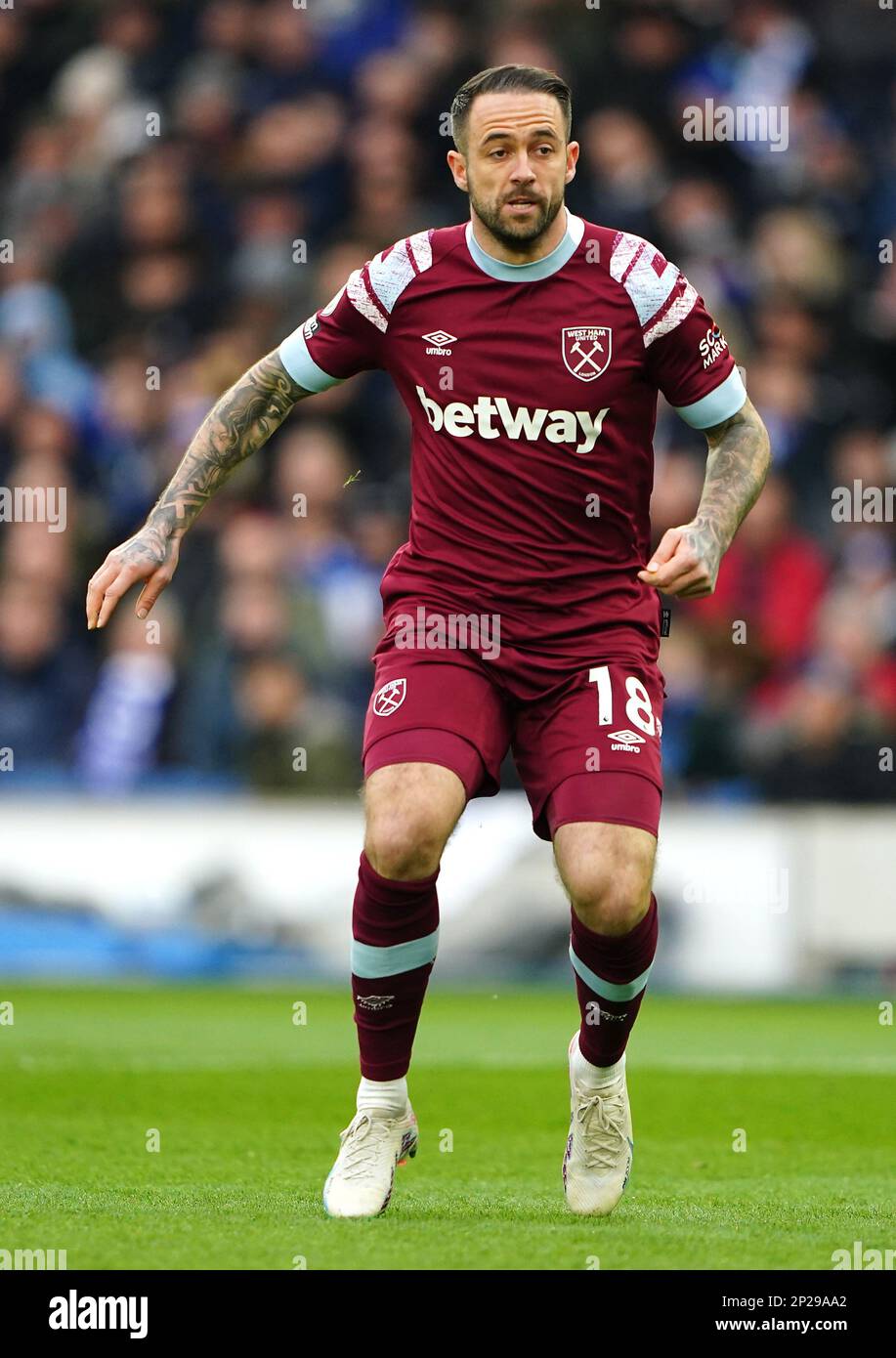 Danny de West Ham United se met en action lors du match de la Premier League au stade communautaire American Express de Brighton. Date de la photo: Samedi 4 mars 2023. Banque D'Images