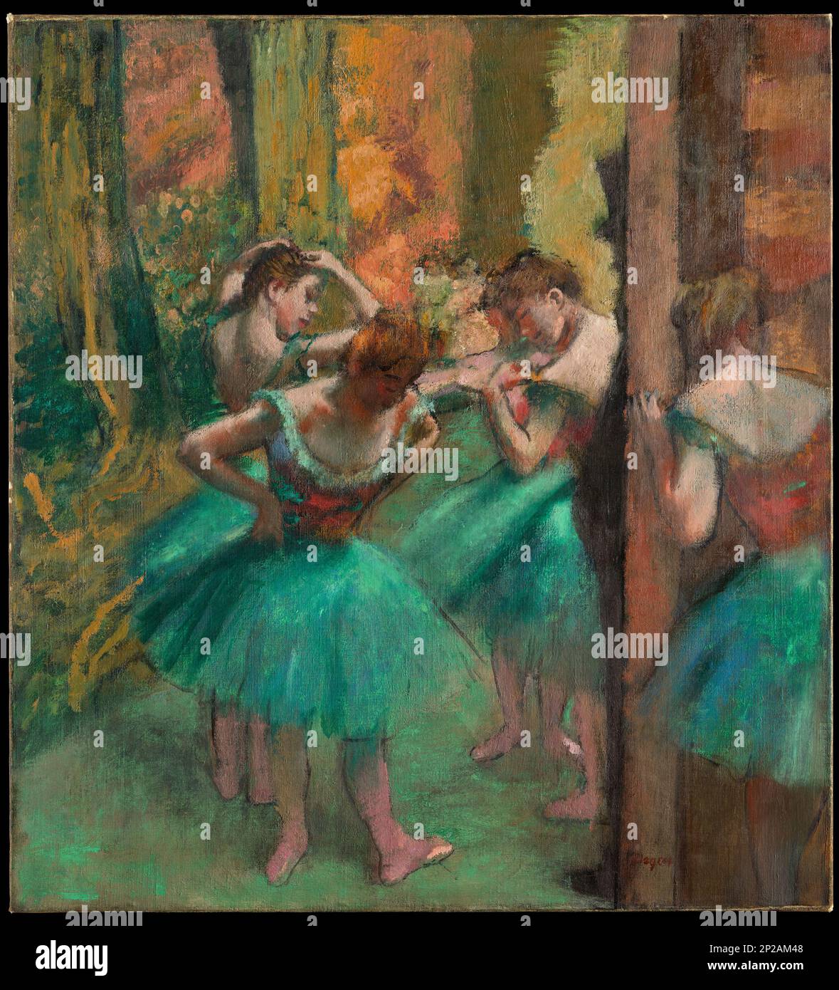 Danseurs, rose et vert. Edgar Degas. env. 1890. Banque D'Images