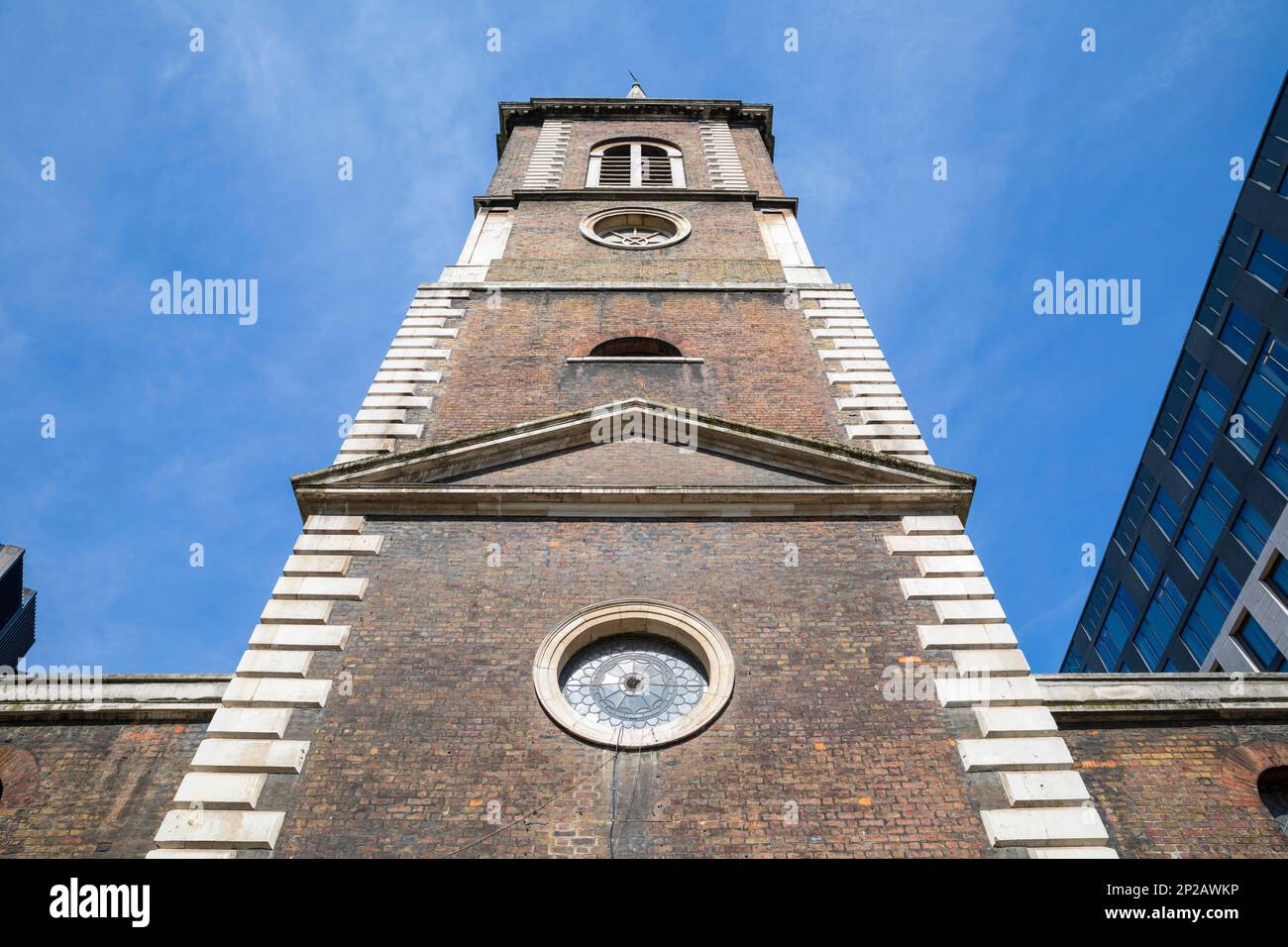 Saint Botolph sans Aldgate (détail), Londres, Angleterre. Banque D'Images