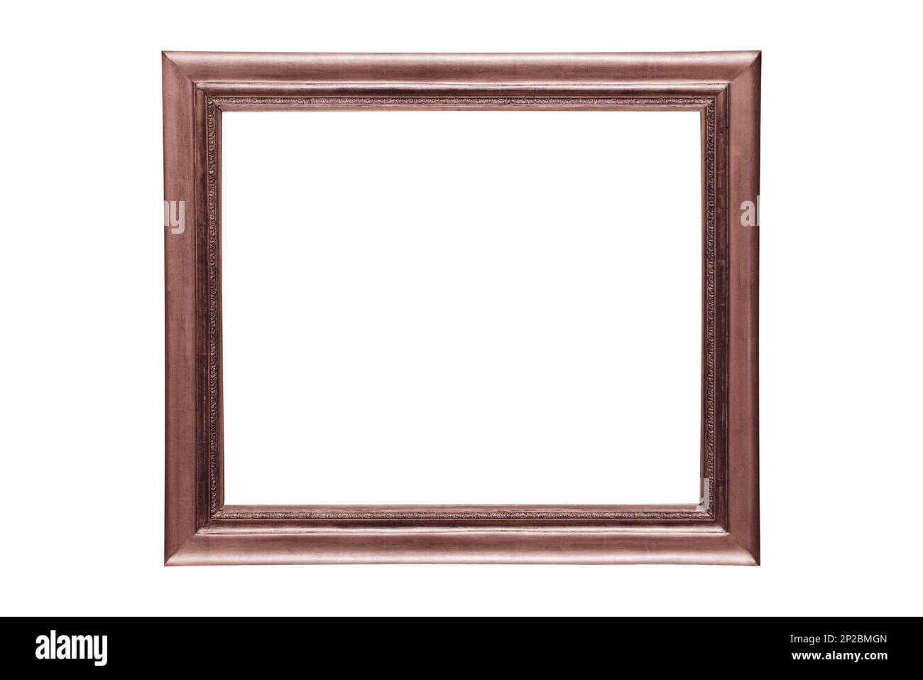 Cadre photo classique en bois blanc arrière-plan minimaliste brun rouge Banque D'Images