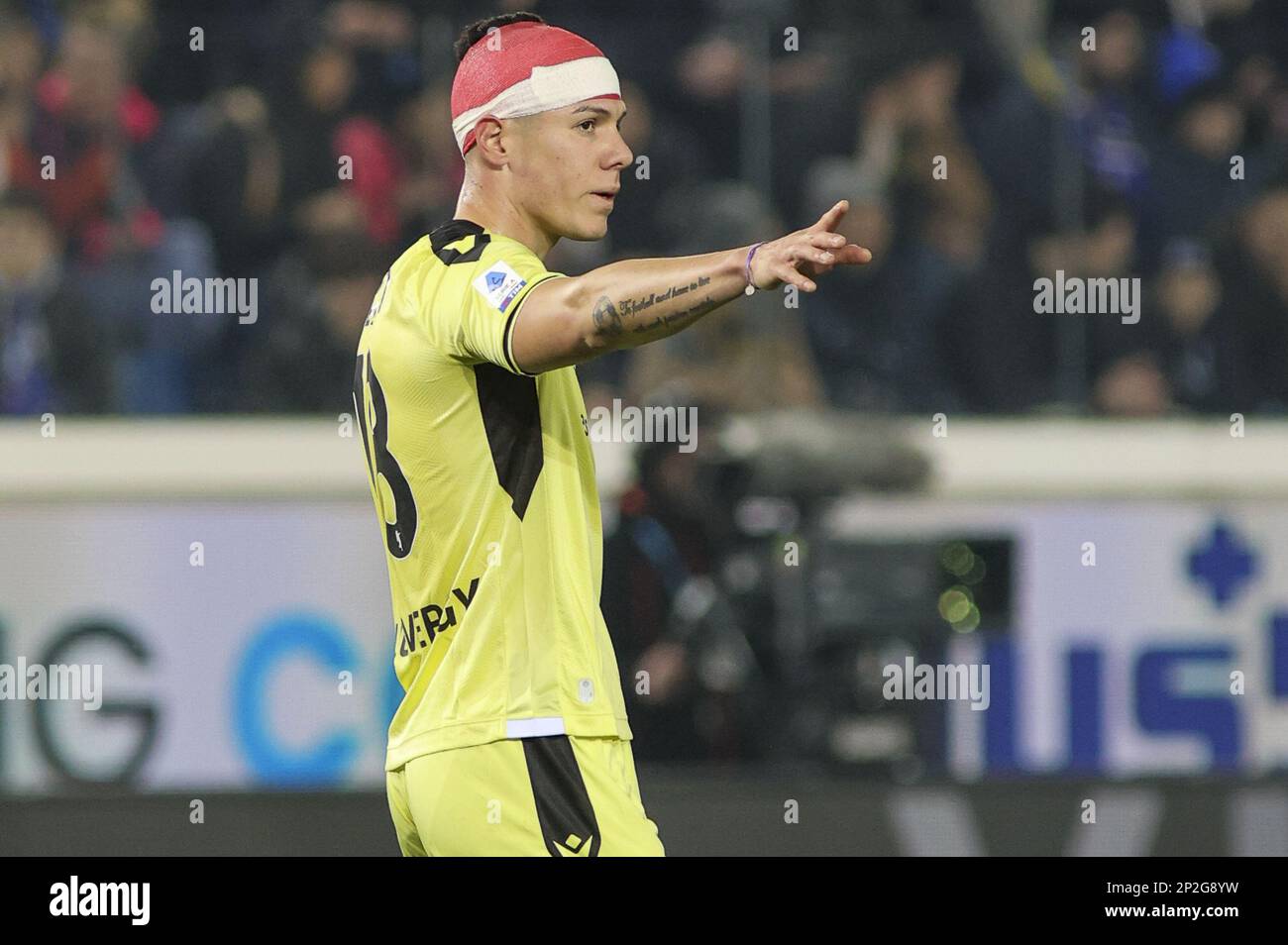 Bergame, Italie. 04th mars 2023. Nehuen Perez de Udinese FC gestes pendant Atalanta FC vs Udinese FC, 25Â° série Un match Tim 2022-23 au stade Gewiss - Atleti azzurri d'Italia à Bergame (BG), Italie, sur 04 mars 2022. Crédit : Agence photo indépendante/Alamy Live News Banque D'Images