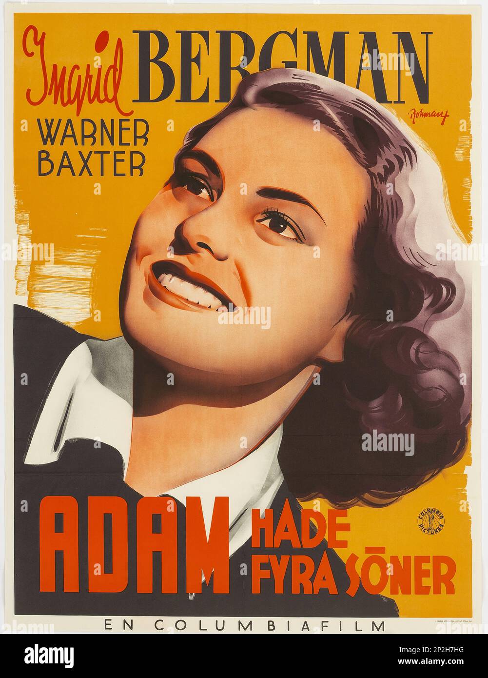 Affiche du film "Adam a quatre fils" de Gregory Ratoff , 1941. Collection privée. Banque D'Images