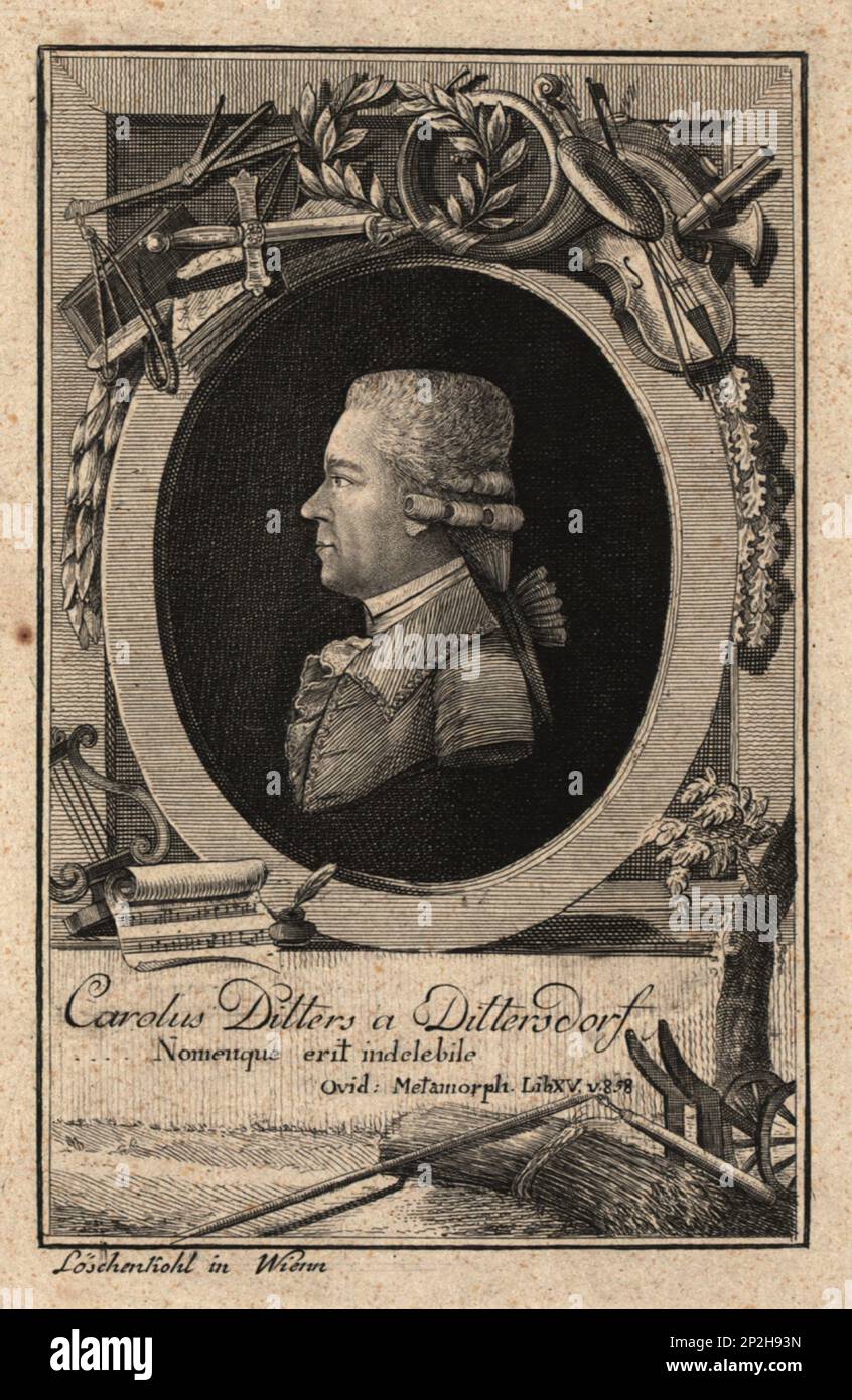 Portrait du compositeur Carl Ditters von Dittersdorf (1739-1799), 1786. Collection privée. Banque D'Images