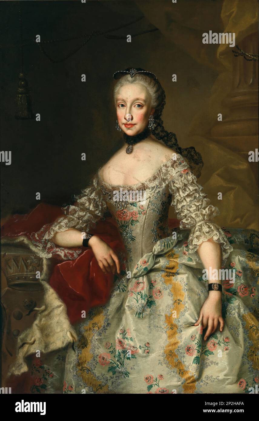 Portrait d'Infanta Maria Luisa d'Espagne (1745-1792), Sainte-Impératrice romaine. Collection privée. Banque D'Images