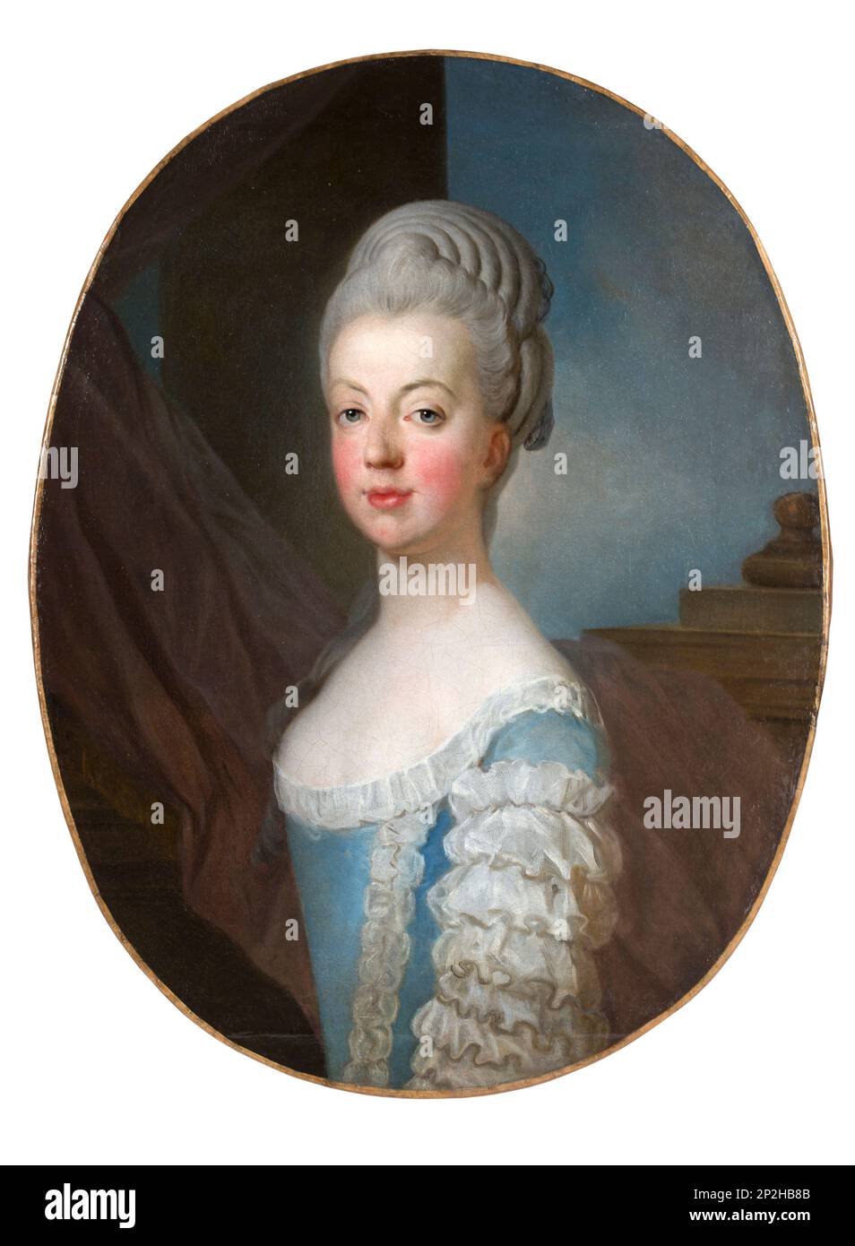 Portrait de l'archiduchesse Maria Antonia d'Autriche (1755-1793), la plus récente reine Marie-Antoinette de France, vers 1770. Collection privée. Banque D'Images