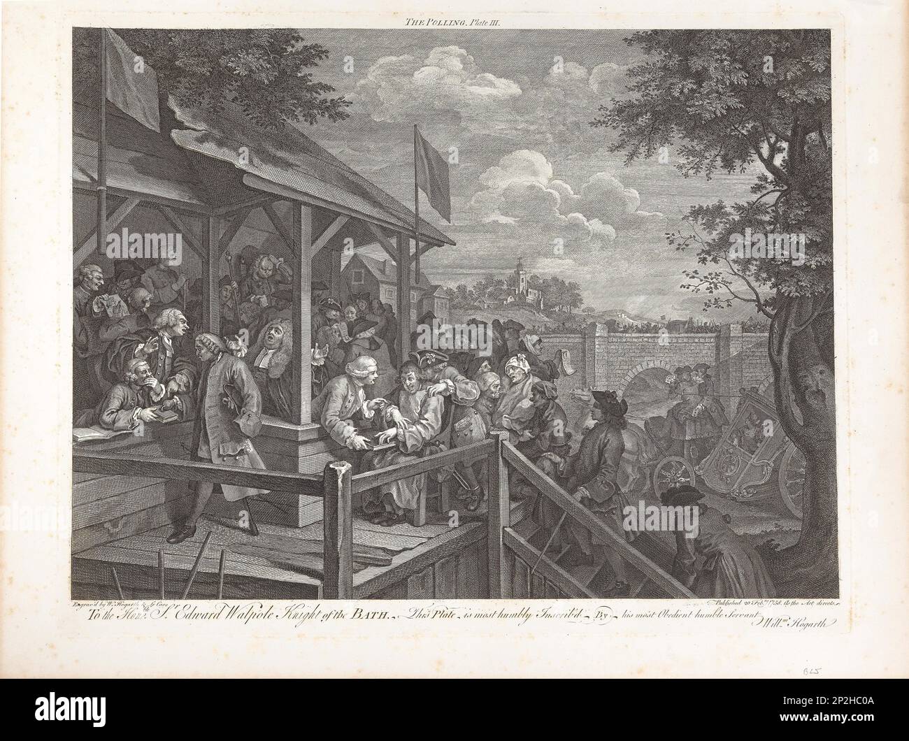 Quatre tirages d'une élection : le scrutin, planche III, 1758. Collection privée. Banque D'Images