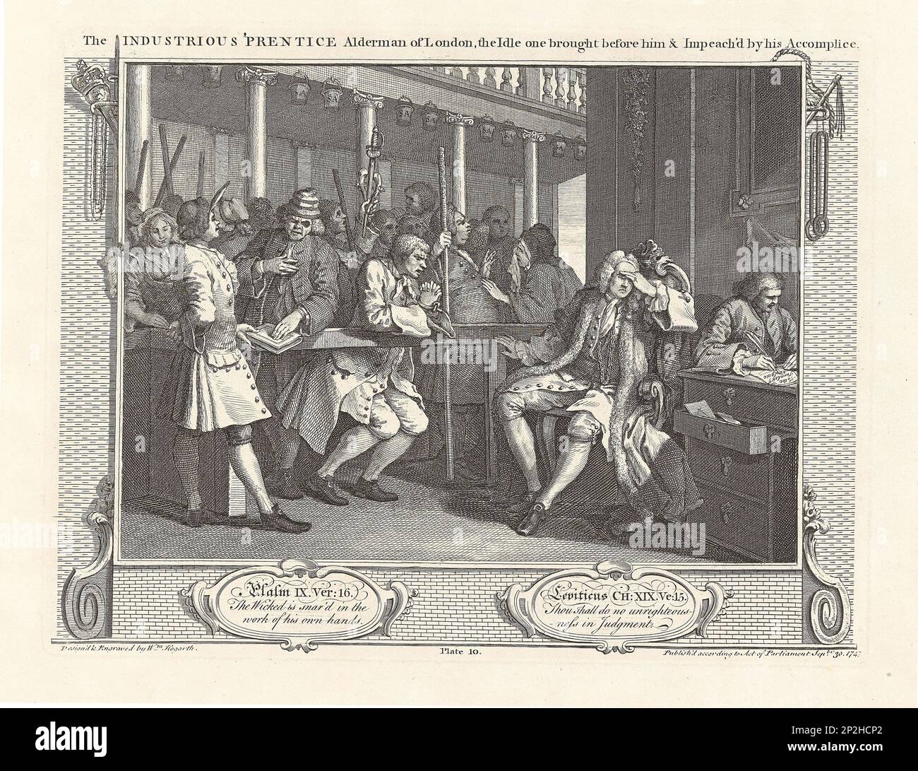 Série "Industrie et idleness", planche 10: L'industriel 'Prentice Alderman de Londres, le Idle a porté devant lui..., 1747. Collection privée. Banque D'Images