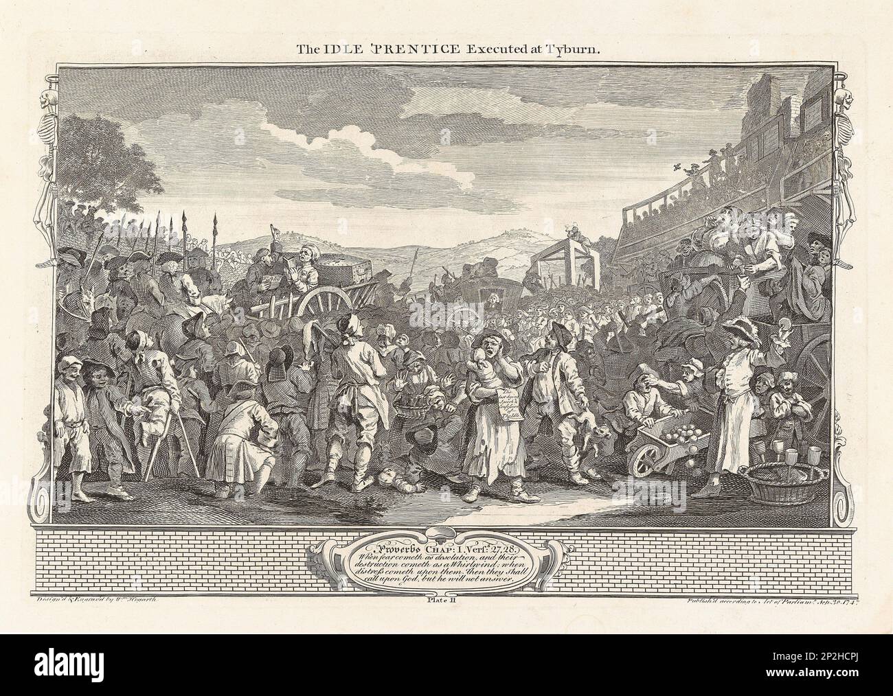 Série "Industrie et idleness", planche 11: The Idle 'Prentice exécuté à Tyburn, 1747. Collection privée. Banque D'Images