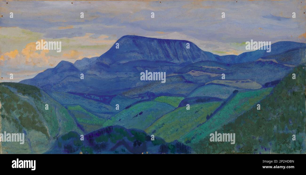 Les Blue Mountains. De la série des études caucasiennes, c. 1913. Collection privée. Banque D'Images