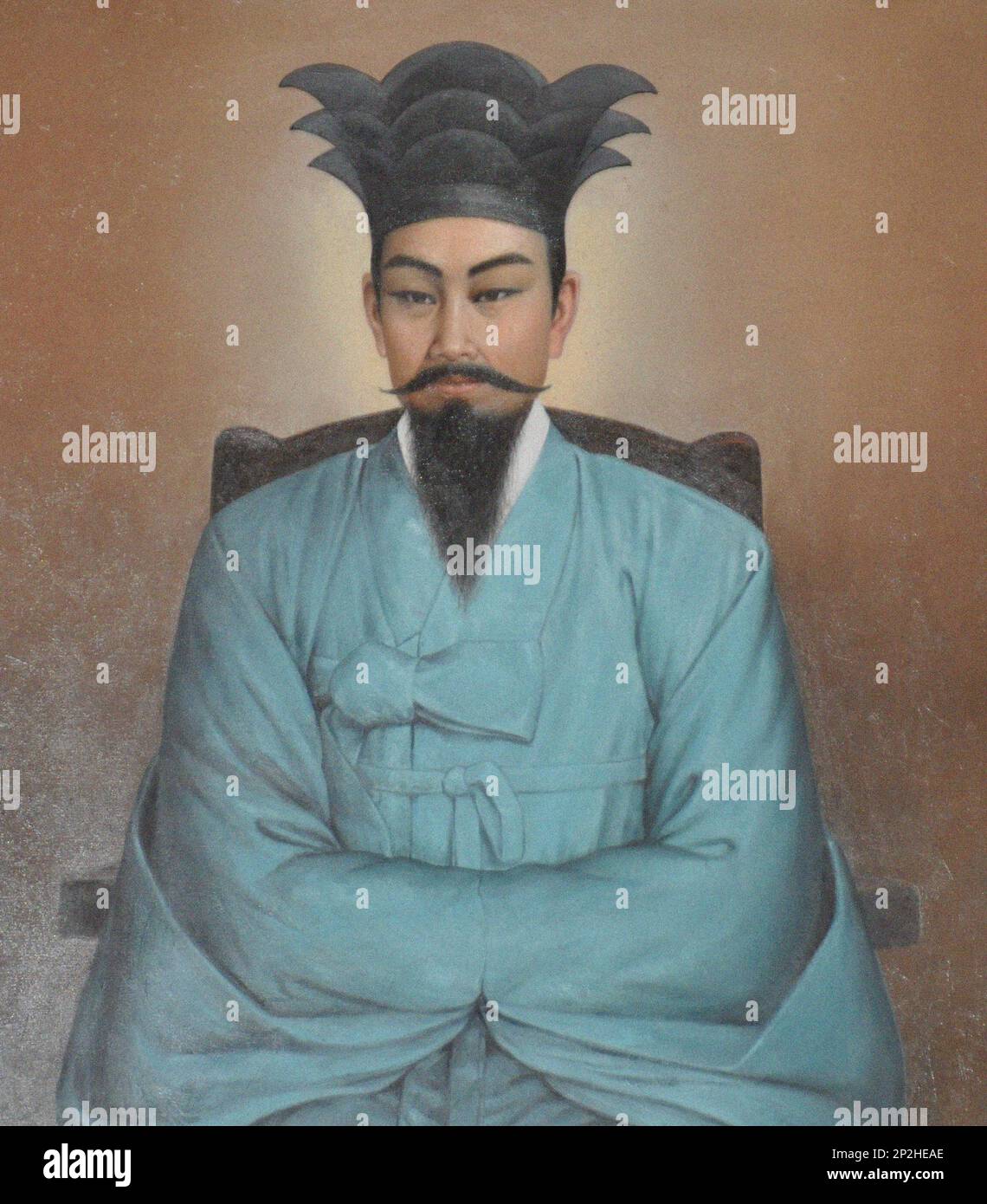 Portrait de Choe Je-u (1824-1864). Collection privée. Banque D'Images