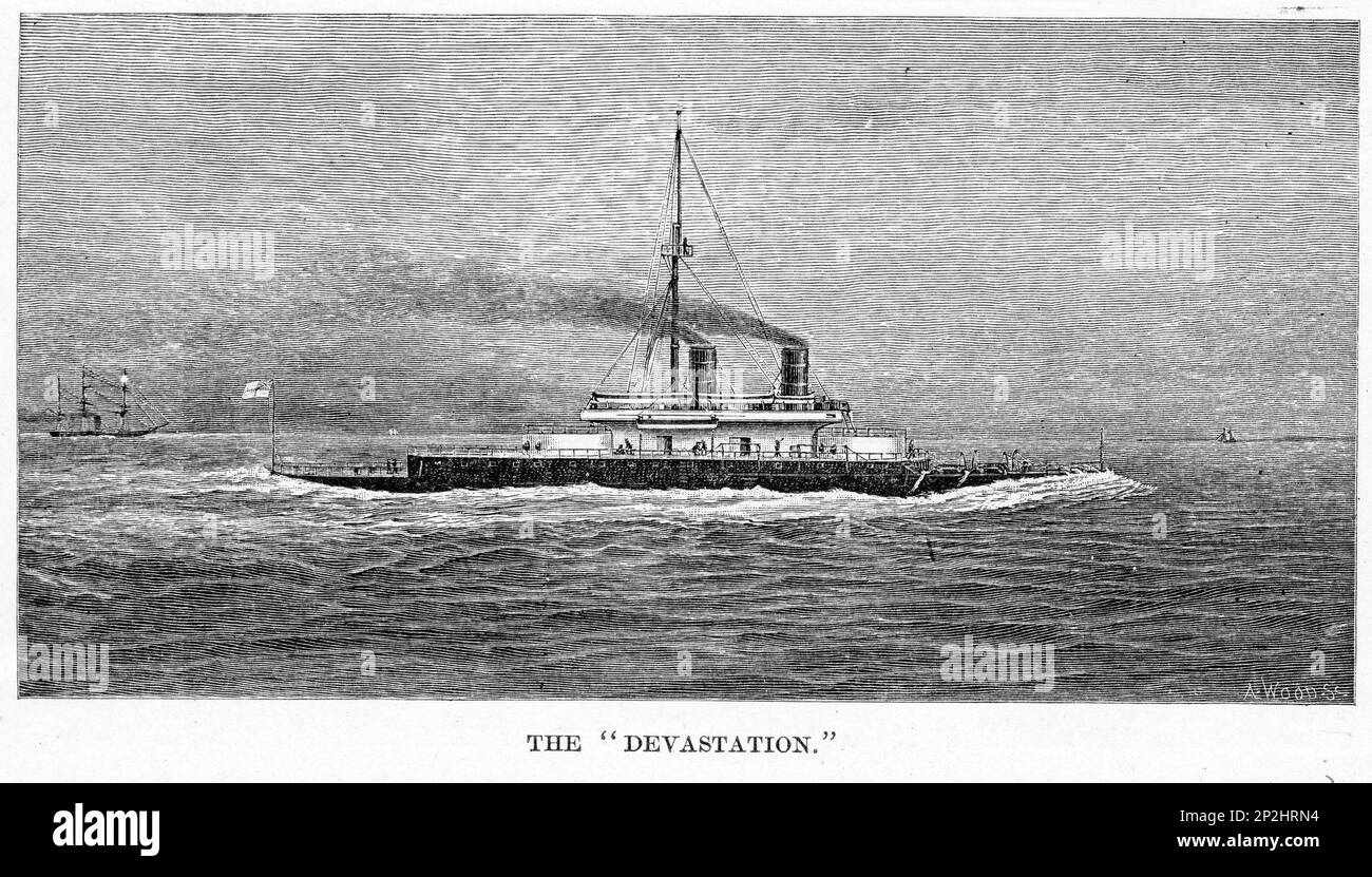 HMS dévastation, un navire de surveillance britannique Banque D'Images