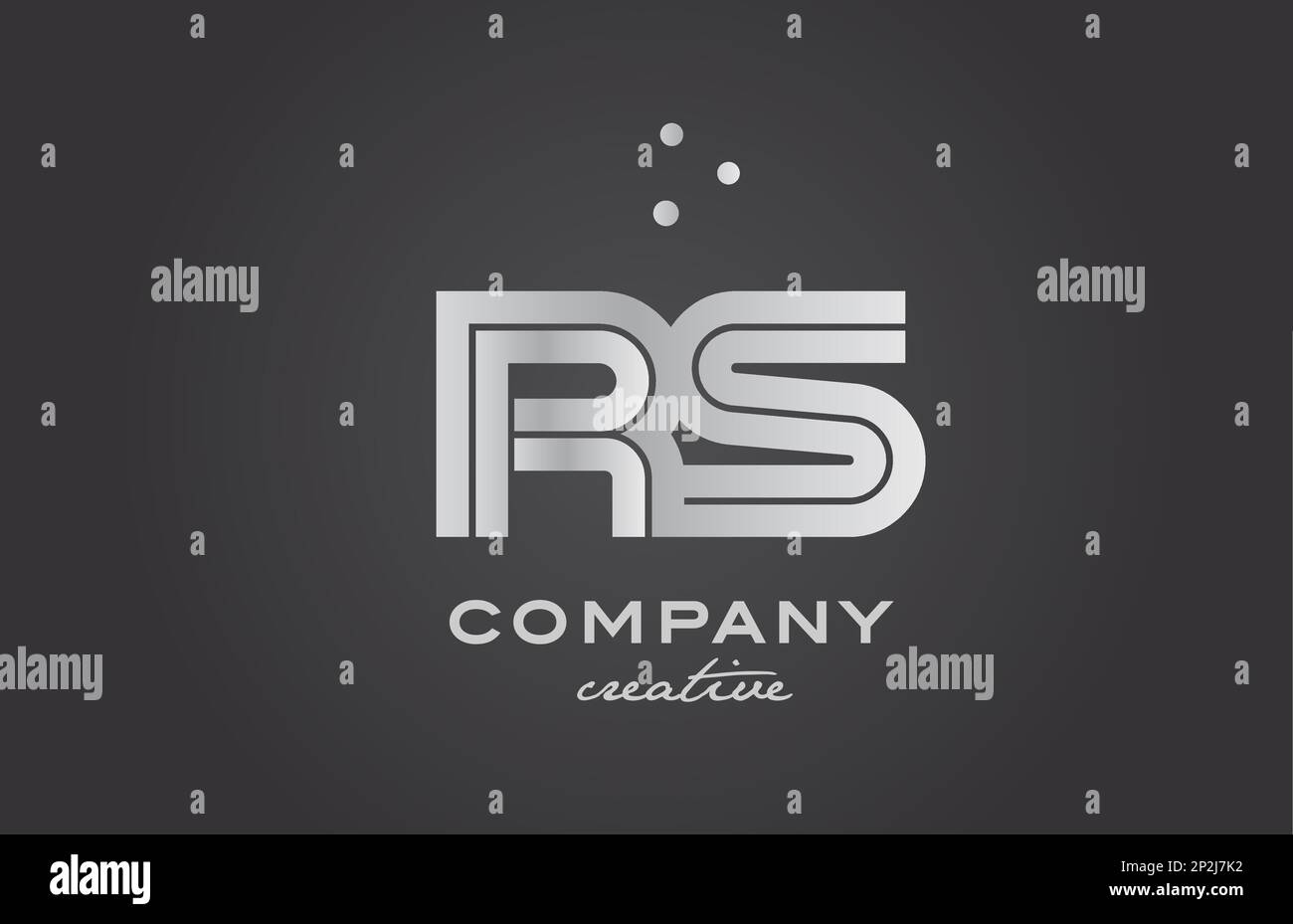 Combinaison or or or RS alphabet gras lettre logo avec points. A rejoint la conception de modèles créatifs pour les entreprises et les entreprises Illustration de Vecteur