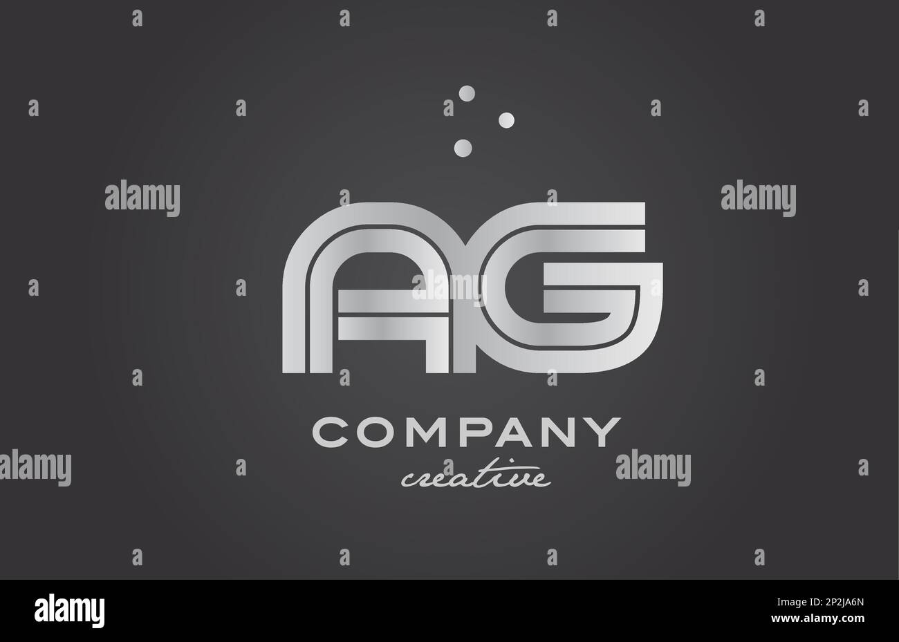 Combinaison d'alphabet AG noir et gris, lettre en gras avec points. A rejoint la conception de modèles créatifs pour les entreprises et les entreprises Illustration de Vecteur