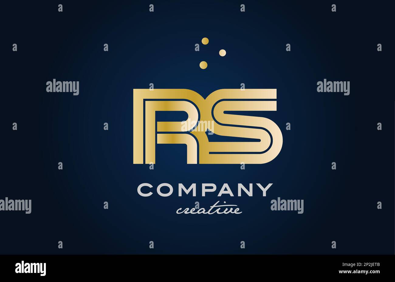 Combinaison or or or RS alphabet gras lettre logo avec points. A rejoint la conception de modèles créatifs pour les entreprises et les entreprises Illustration de Vecteur