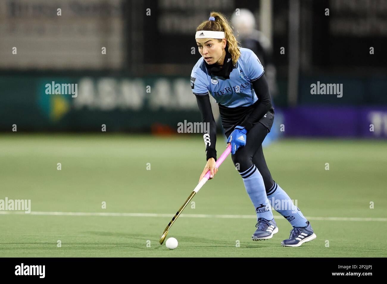 WASSENAAR, PAYS-BAS - MARS 4: EVA Drummond de HGC D1 pendant le match Tulp Hoofdklasse Dames entre HGC D1 et Amsterdam D1 à Roggewoning sur 4 mars 2023 à Wassenaar, pays-Bas (photo de Hans van der Valk/Orange Pictures) Banque D'Images