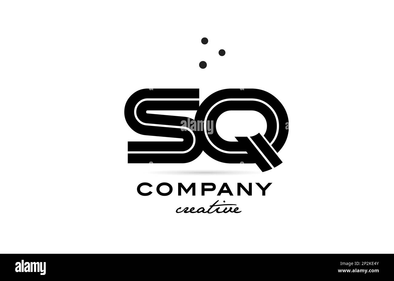Logo Minimaliste Des Lettres S Et Q Avec Une Ligne En Gras