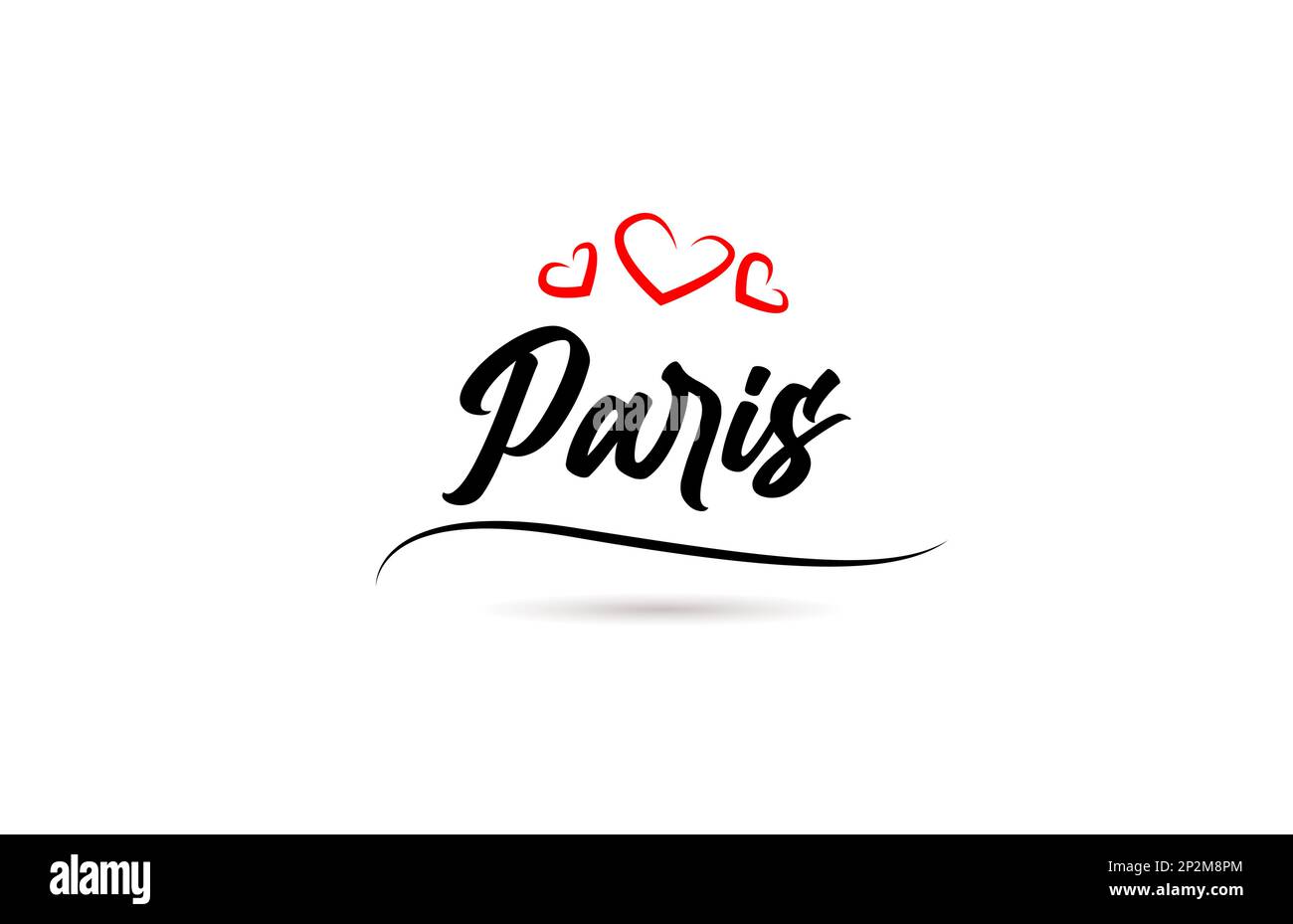 Paris ville européenne typographie texte mot avec style d'amour. Lettrage à la main. Texte calligraphique moderne Illustration de Vecteur