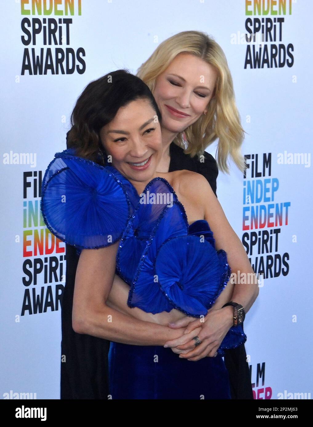 Santa Monica, États-Unis. 04th mars 2023. Michelle Yeoh et Cate Blanchett assistent aux Prix annuels de l'esprit indépendant du film 38th à Santa Monica, en Californie, samedi, à 4 mars 2023. Photo de Jim Ruymen/UPI crédit: UPI/Alay Live News Banque D'Images