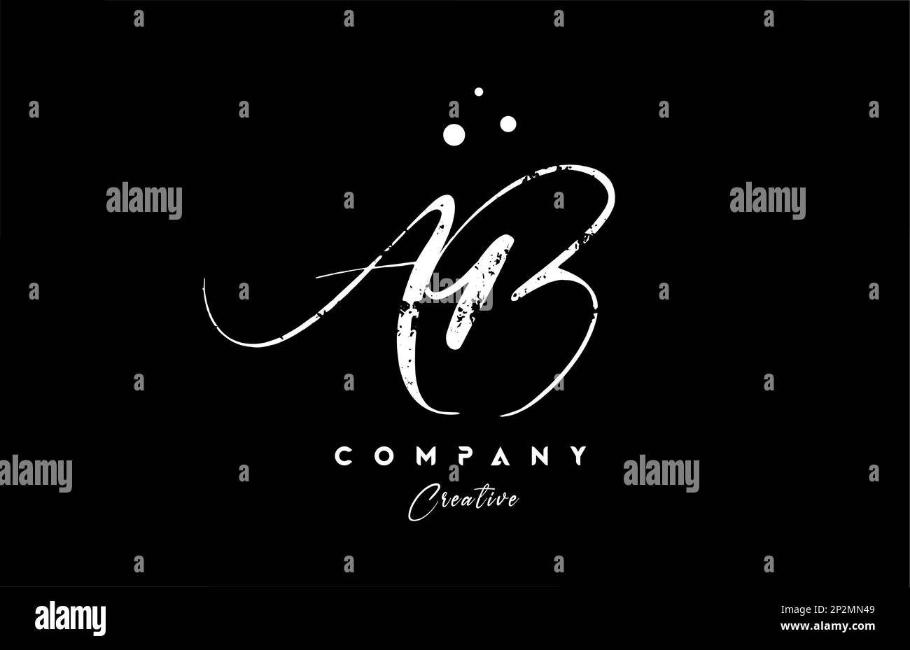 Combinaison de lettres et de symboles de l'alphabet AB vintage à pois. Modèle créatif écrit à la main pour l'entreprise et les entreprises Illustration de Vecteur