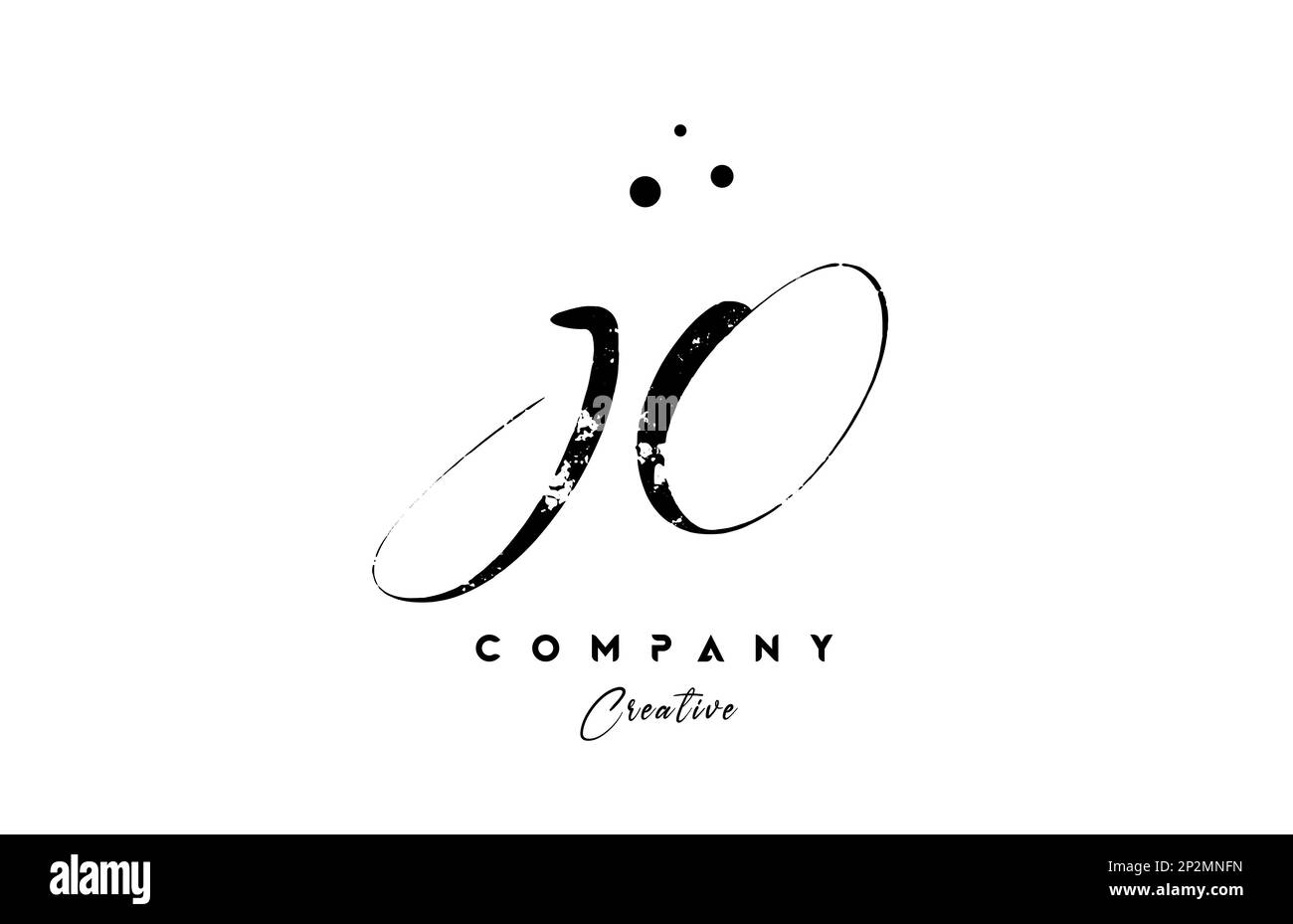 Combinaison de lettres et de symboles vintage de JO à pois. Modèle créatif écrit à la main pour l'entreprise et les entreprises Illustration de Vecteur