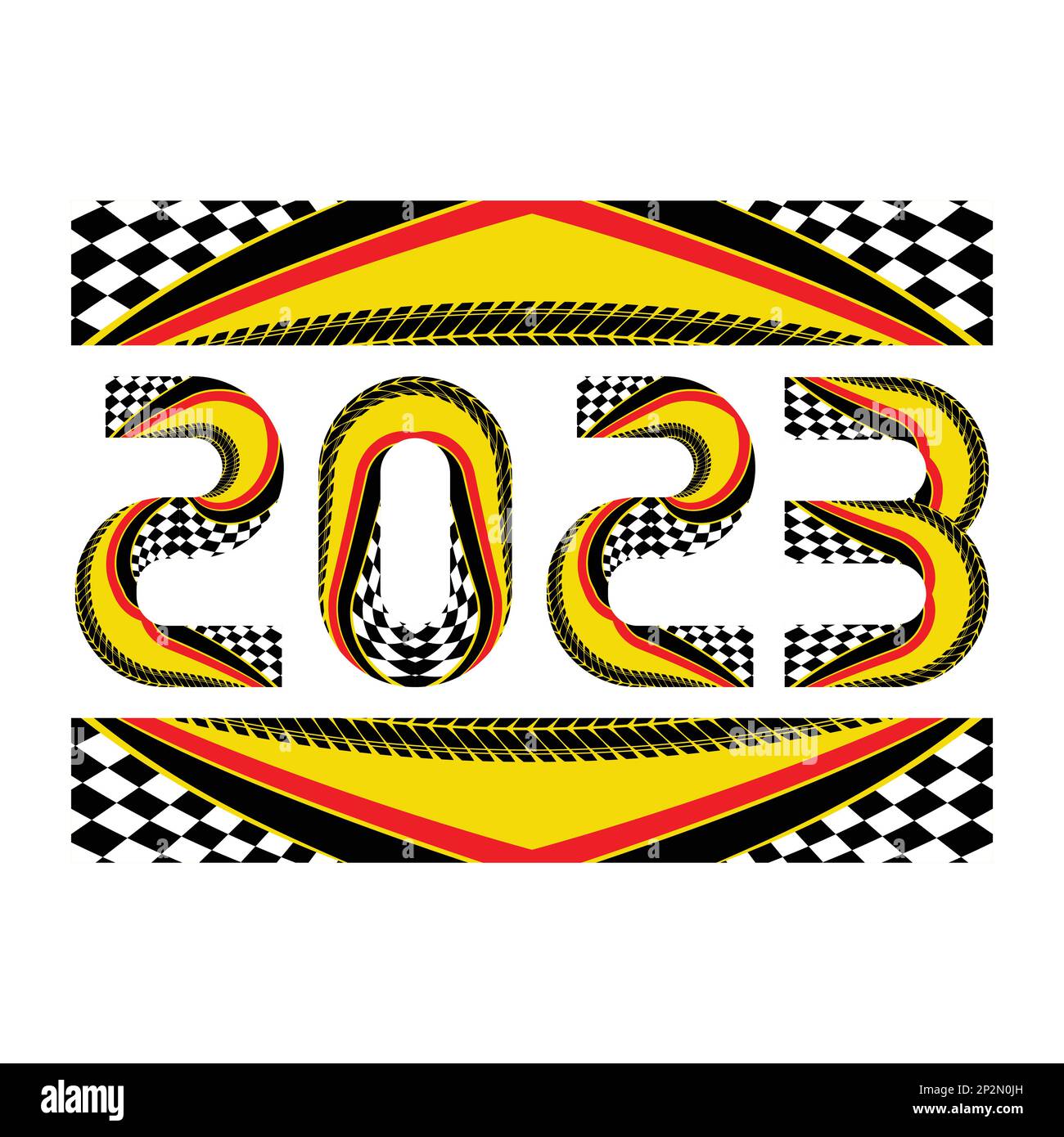 Drapeau de course 2023 Illustration de Vecteur