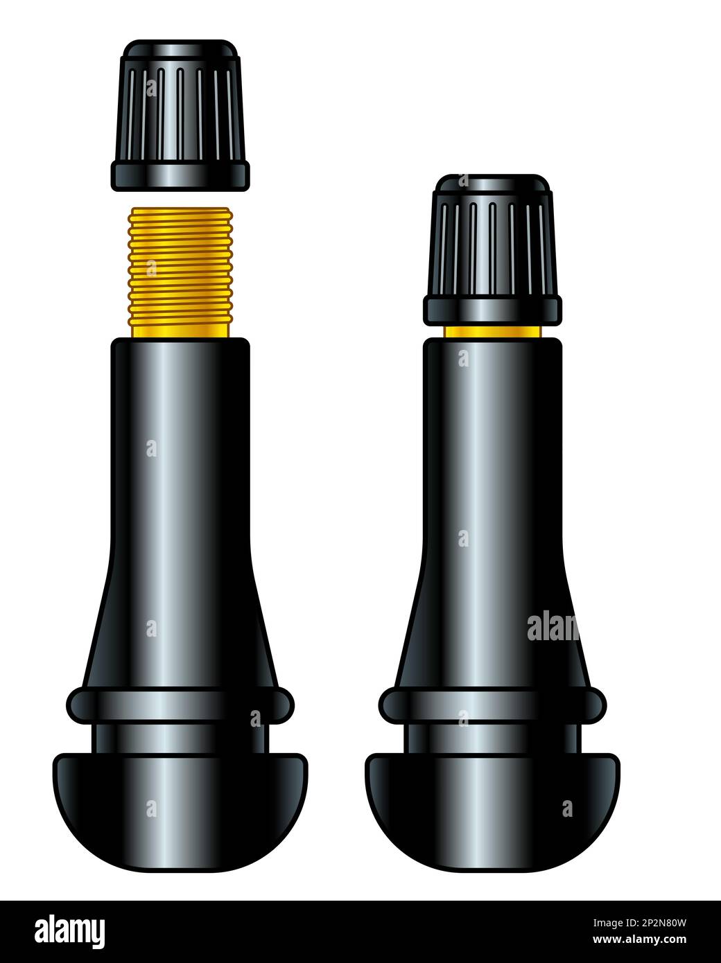 Illustration d'une valve américaine de pneu sans chambre à air Illustration de Vecteur