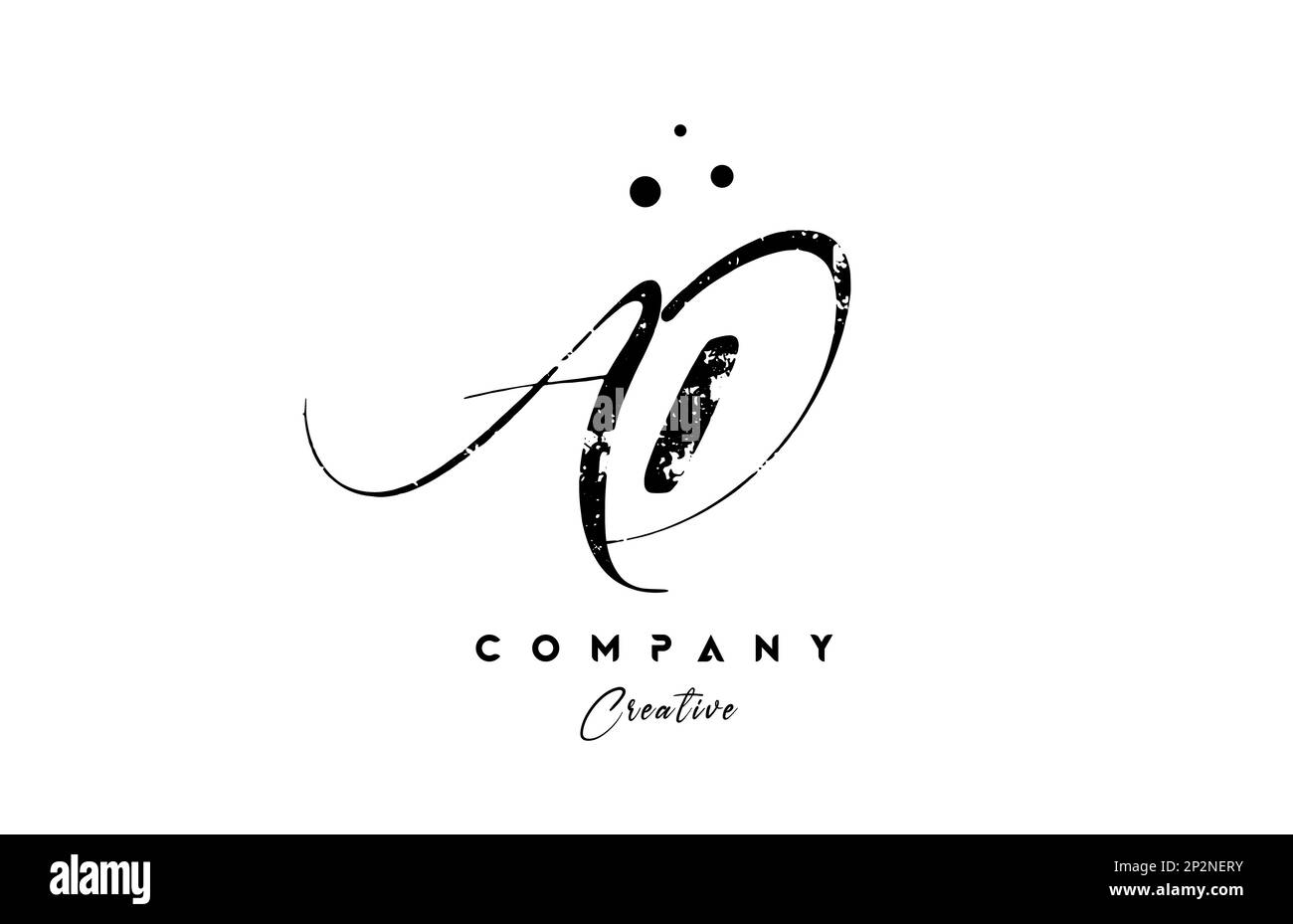 Décoration vintage avec logo à lettres et pois. Modèle créatif écrit à la main pour l'entreprise et les entreprises Illustration de Vecteur