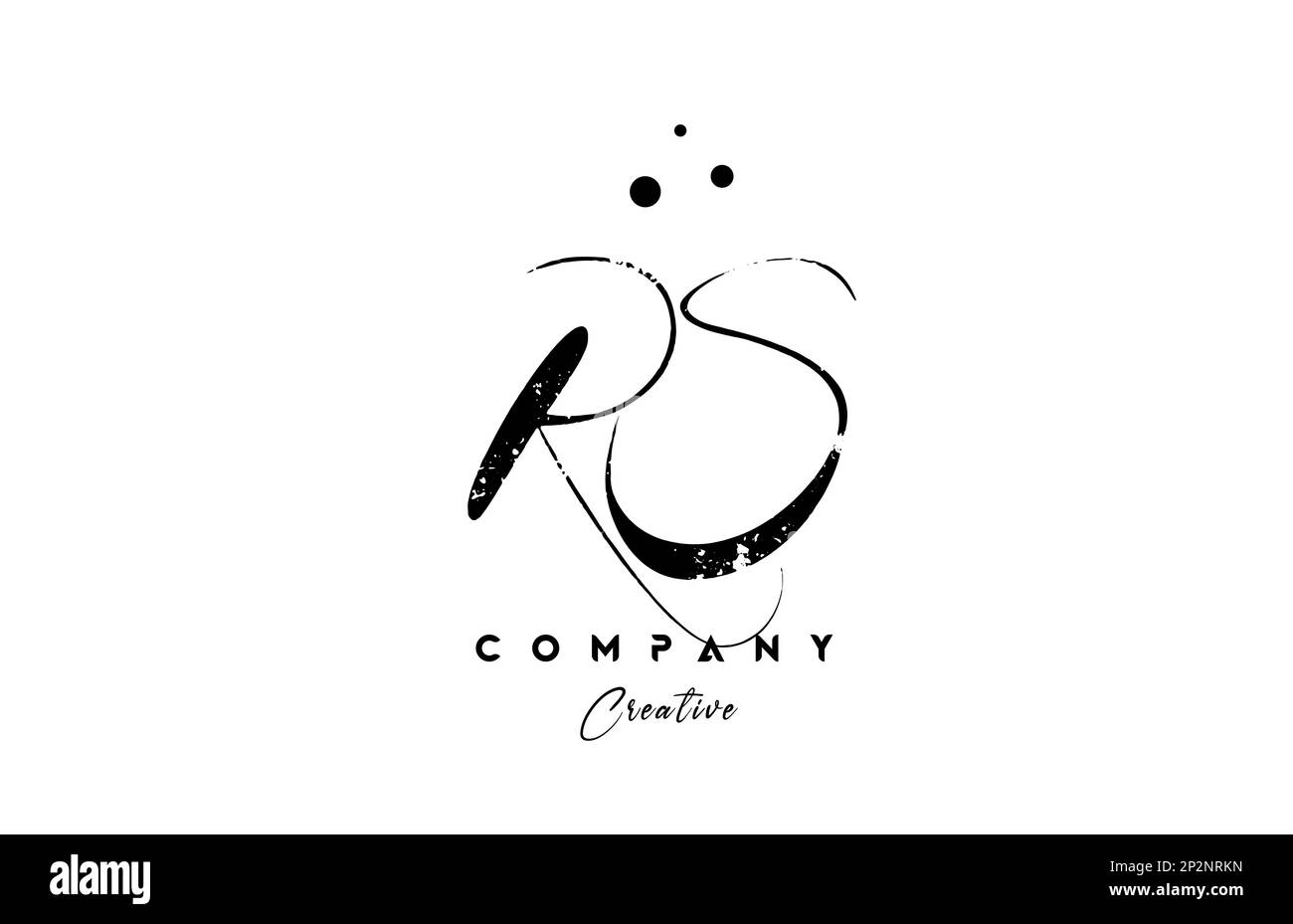 Combinaison d'icônes avec logo lettre RS vintage et pois. Modèle créatif écrit à la main pour l'entreprise et les entreprises Illustration de Vecteur