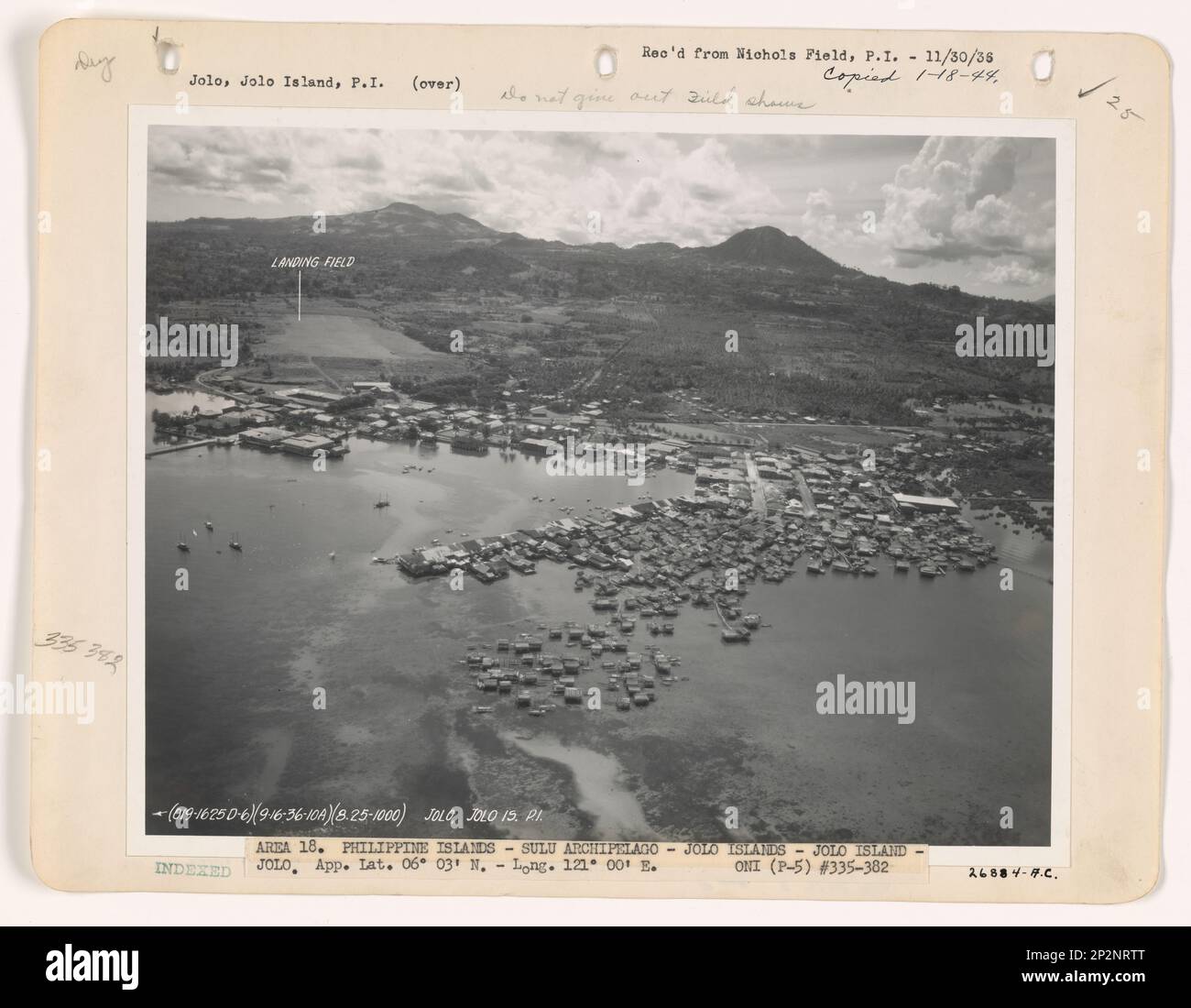 Philippines Island - Jolo Island, Photographie aérienne. Banque D'Images