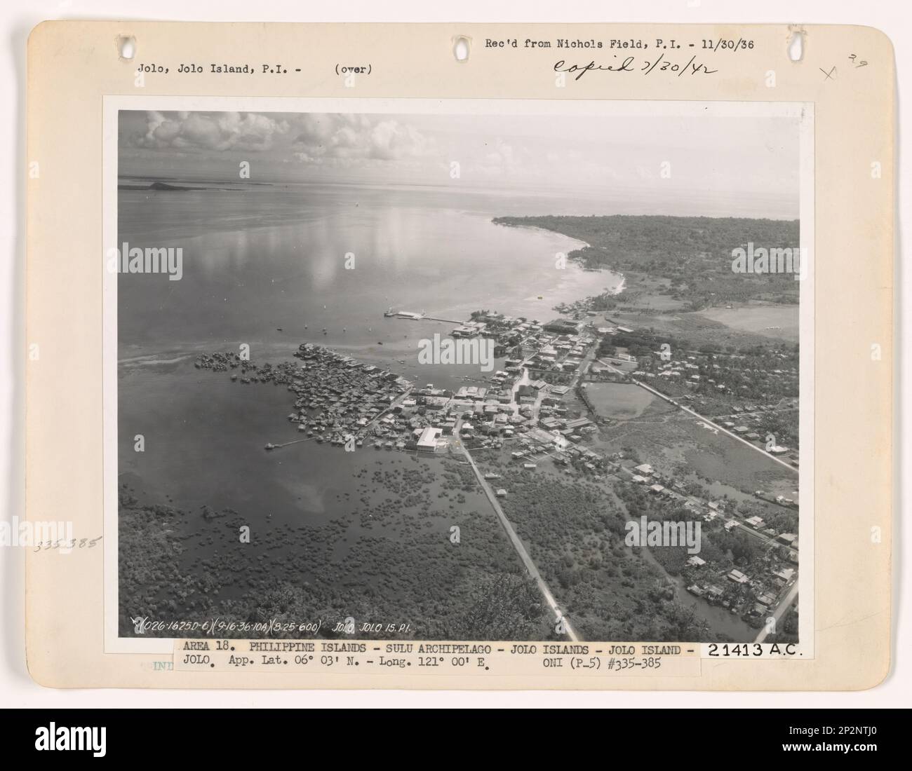 Philippines Island - Jolo Island, Photographie aérienne. Banque D'Images