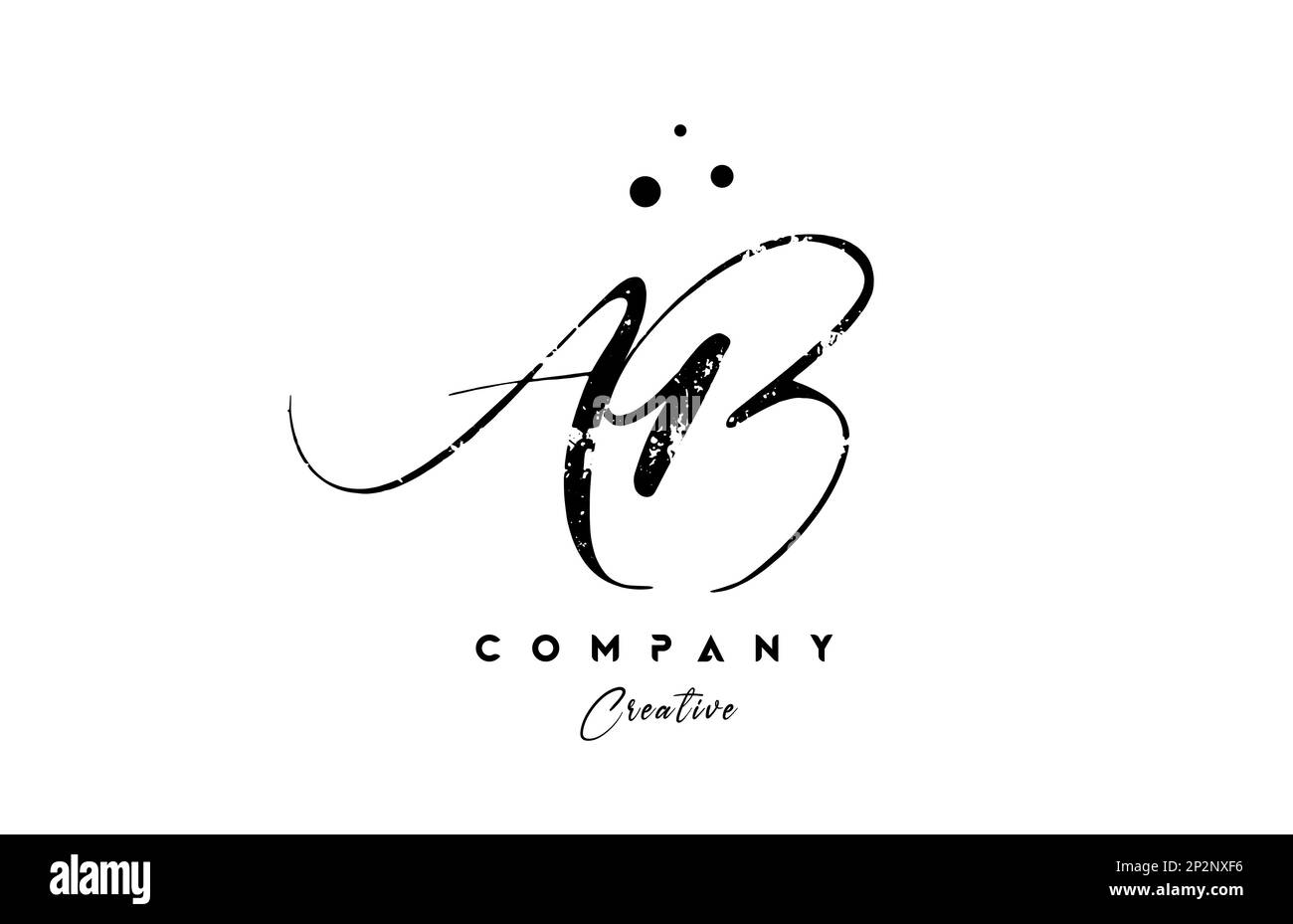 Combinaison de lettres et de symboles de l'alphabet AB vintage à pois. Modèle créatif écrit à la main pour l'entreprise et les entreprises Illustration de Vecteur