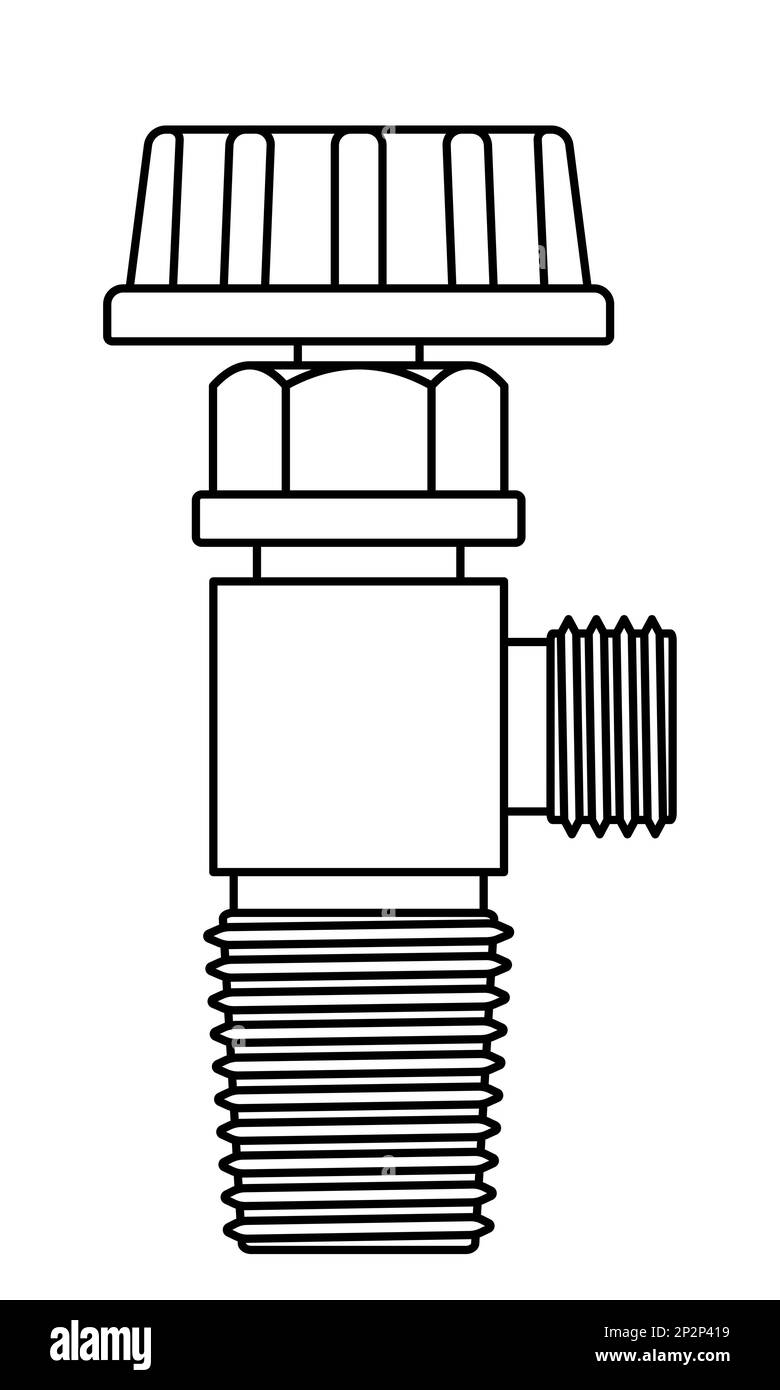 Illustration du contour d'une valve de bouteille de gaz Illustration de Vecteur
