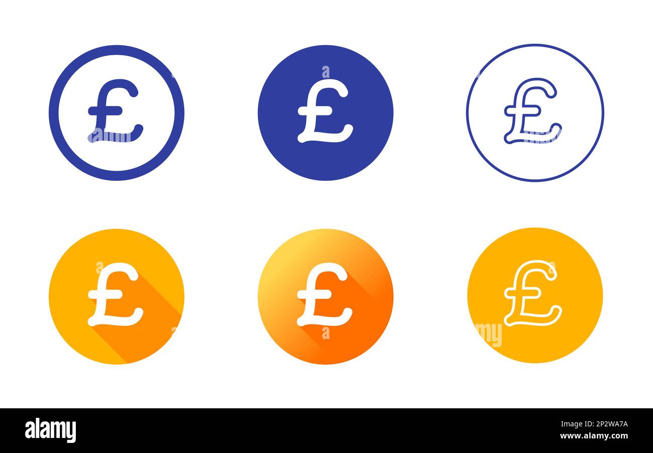 Ensemble d'icônes de symbole dièse sterling Illustration de Vecteur