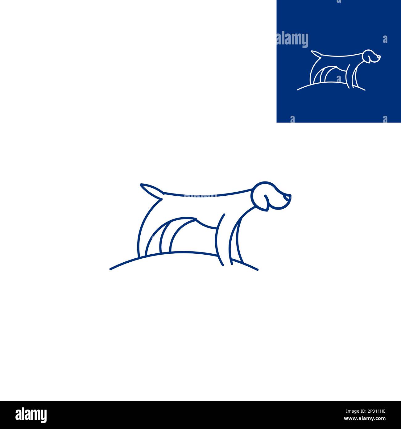 logo minimaliste simple pour les soins des chiens. Tête de chien avec Vector.EPS 10 Illustration de Vecteur