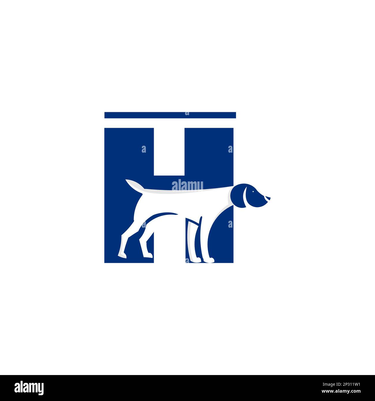 logo minimaliste simple pour les soins des chiens. Tête de chien avec ce dernier vecteur H. EPS 10 Illustration de Vecteur