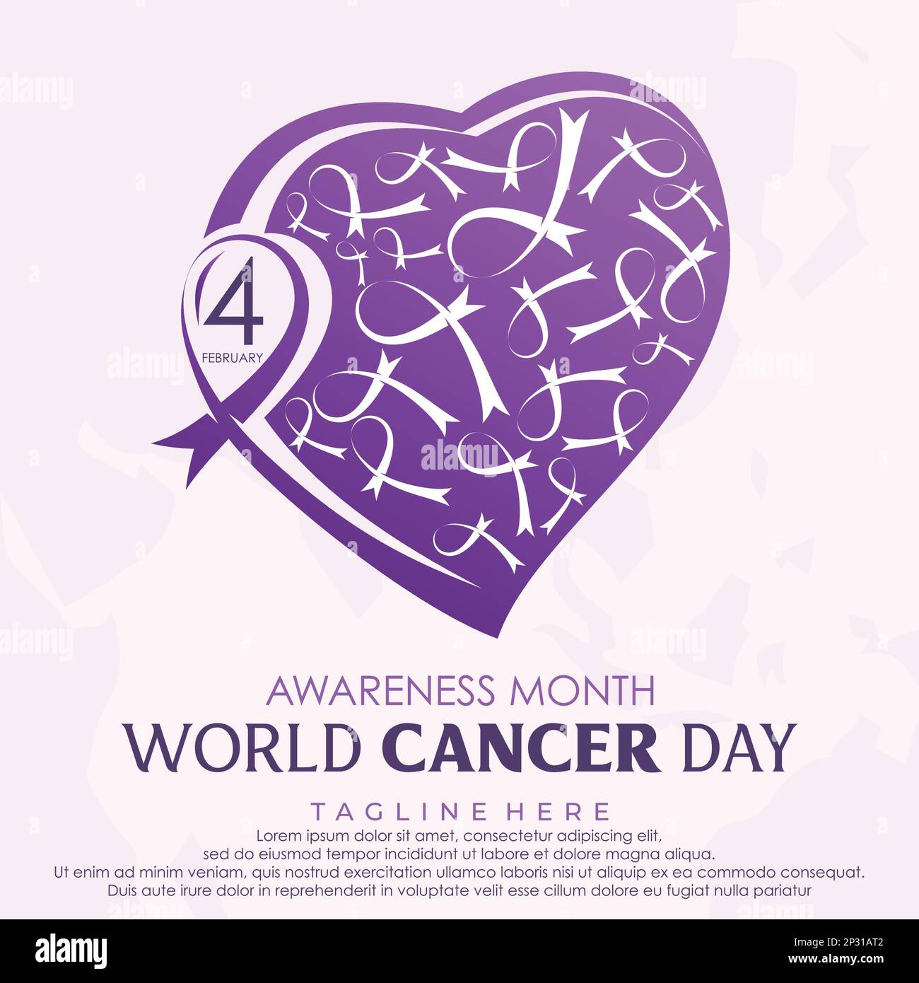 Modèle conception de concept d'élément de la Journée mondiale du cancer avec rubans. Illustration vectorielle Illustration de Vecteur