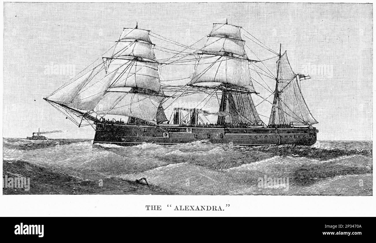 HMS Alexandra en mer, publié vers 1880 Banque D'Images