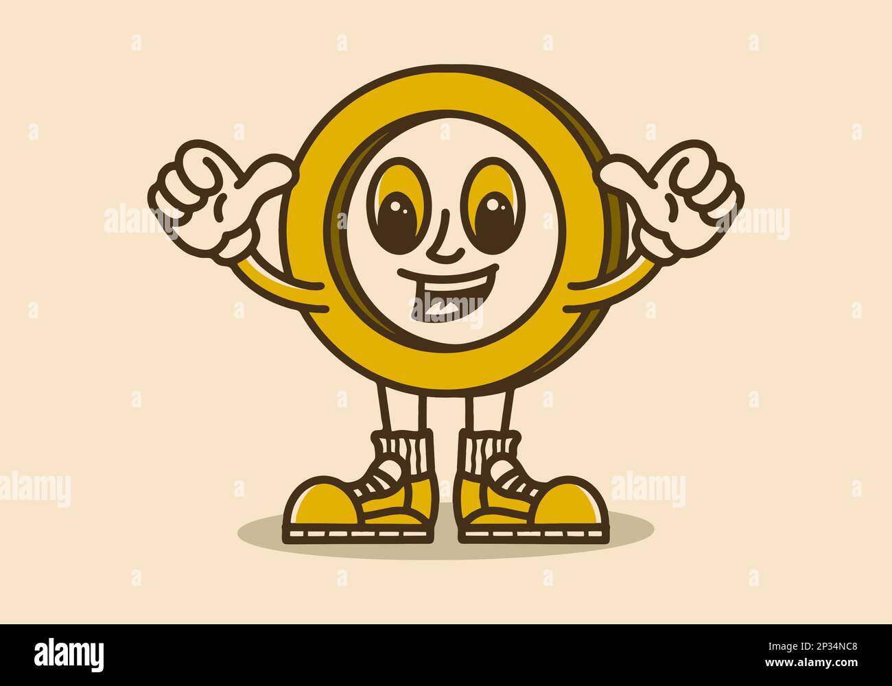 Drôle de mascotte dessin de caractère d'une lettre O. Illustration de Vecteur