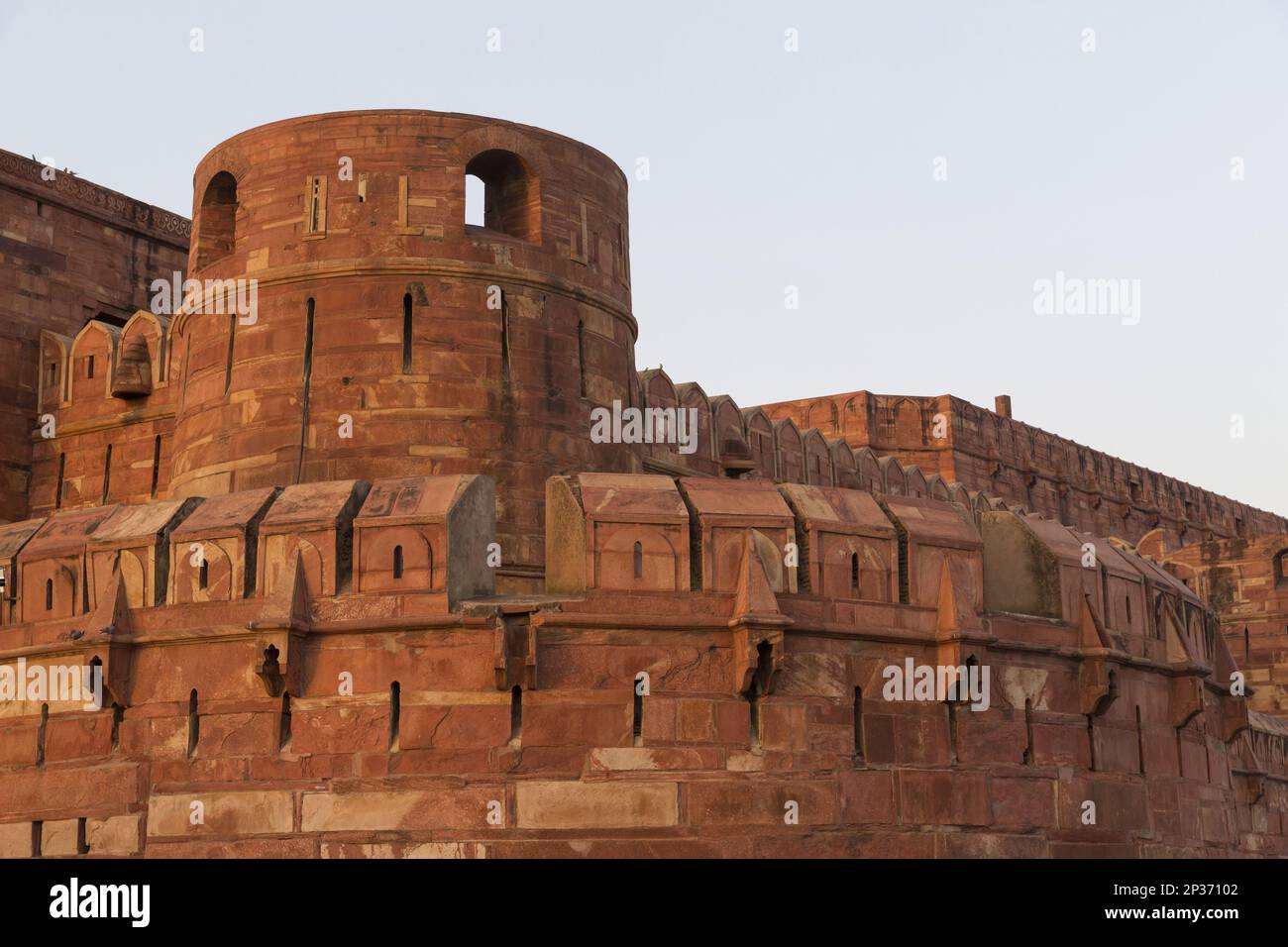 Fortifications de la ville fortifiée, fort d'Agra, Agra, Uttar Pradesh, Inde Banque D'Images