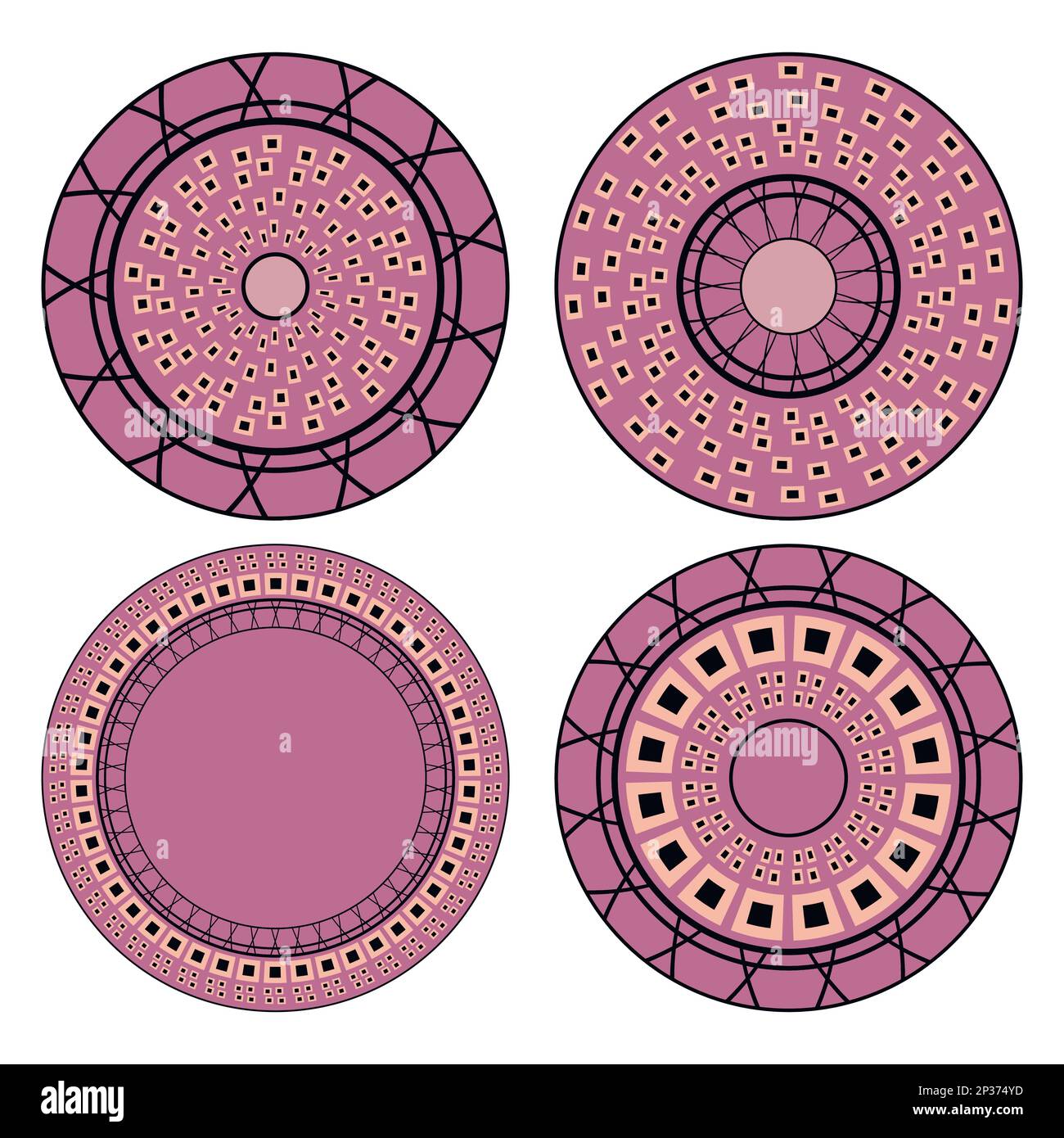 Icône de l'art aborigène géométrique. Décoration ethnique tribale arrondie. Afican, motiph. australien. Peinture de points. Illustration vectorielle, modèle pour Illustration de Vecteur