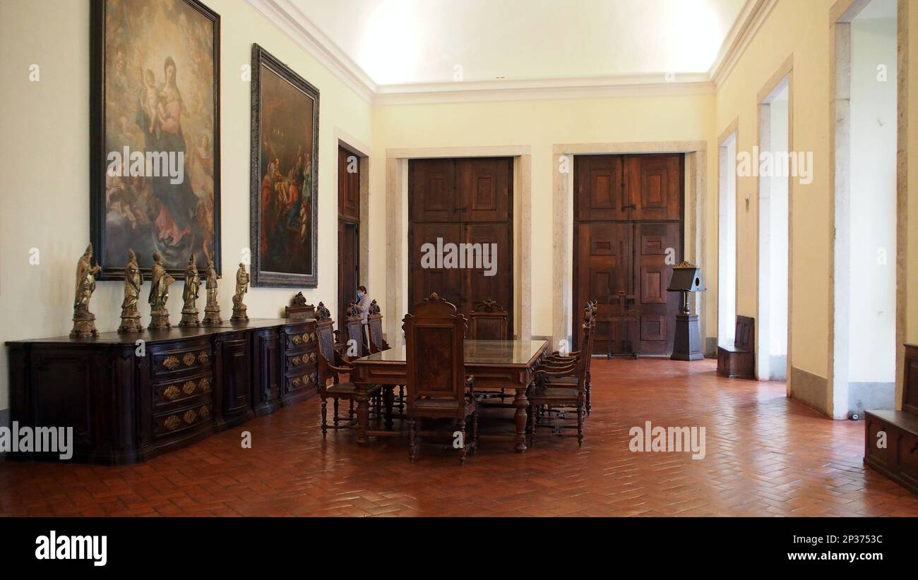 Salle du Conseil des ministres au deuxième étage du Palais-Couvent de Mafra, intérieur, Mafra, Portugal Banque D'Images