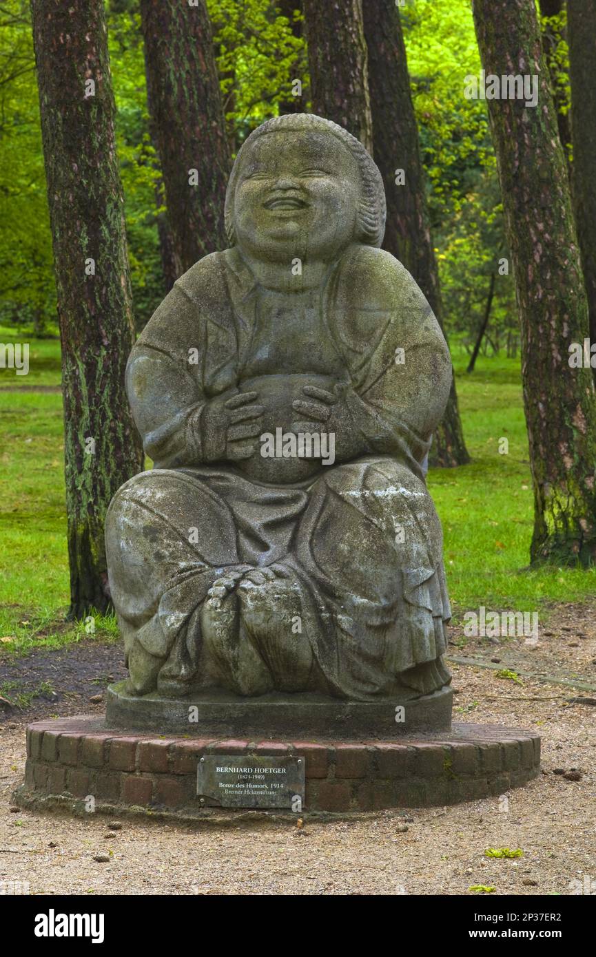 Statue Bonze d'humour de Bernhard Hoetger à Worpswede, district d'Osterholz, Allemagne Banque D'Images