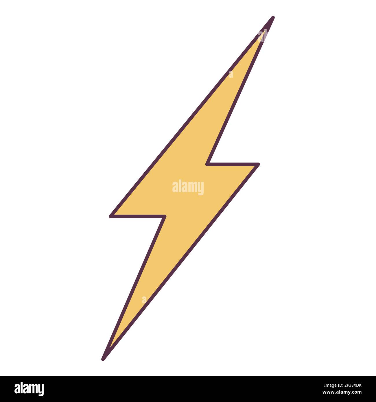 Rétro 70s Groovy hippie sticker Lightning. Élément de dessin animé psychédélique - illustration funky dans le style hippy vintage. Illustration vectorielle plate pour bannière Illustration de Vecteur