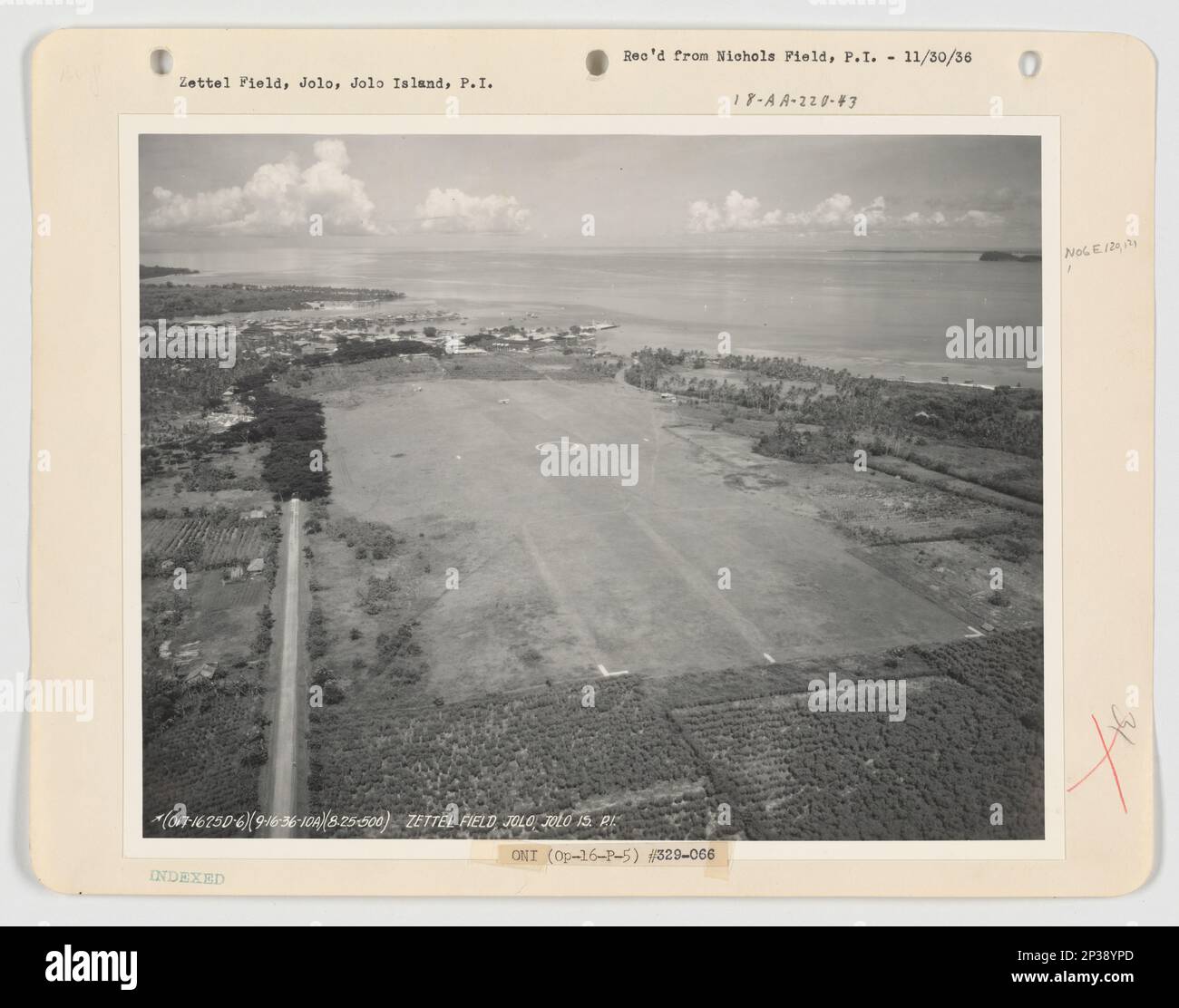Champs d'atterrissage - Philippines - Île de Jolo, Photographie aérienne. Banque D'Images
