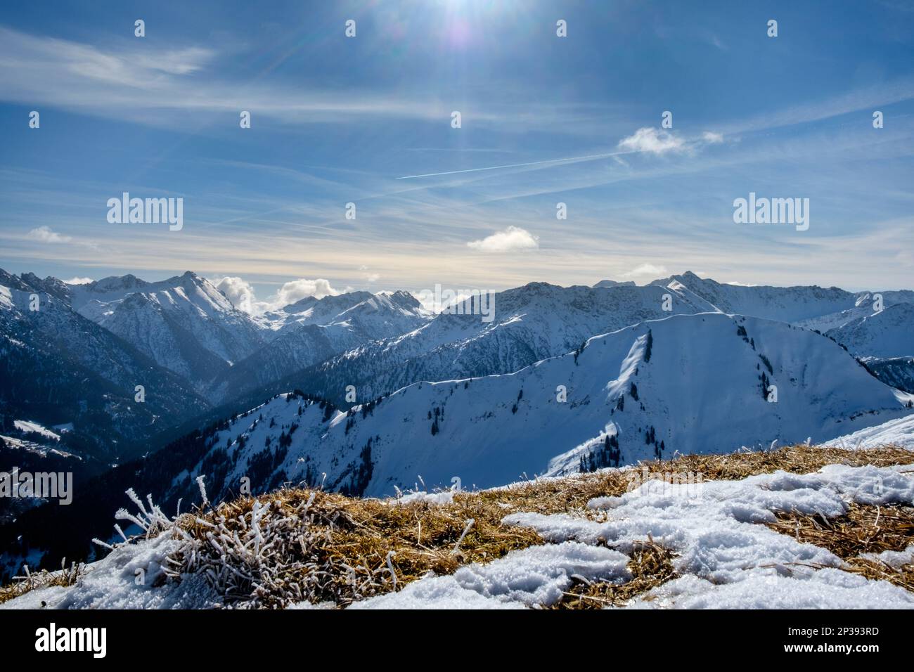 Winterpanorama Lechtaler Alpen Banque D'Images