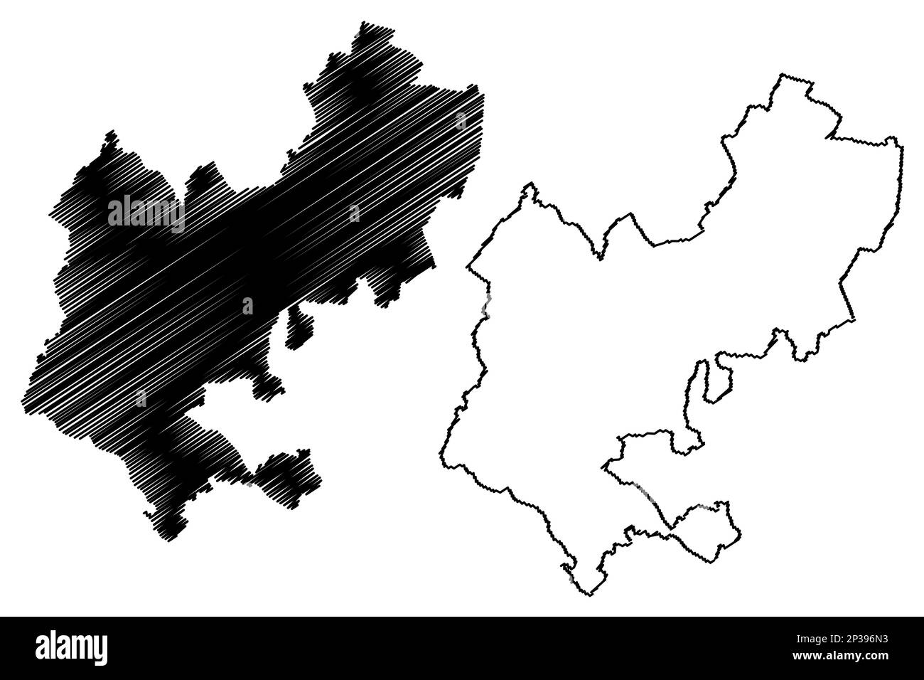 Autorité unitaire du Central Bedfordshire (Royaume-Uni de Grande-Bretagne et d'Irlande du Nord, comté cérémonial Bedfordshire, Beds, Angleterre) map ve Illustration de Vecteur