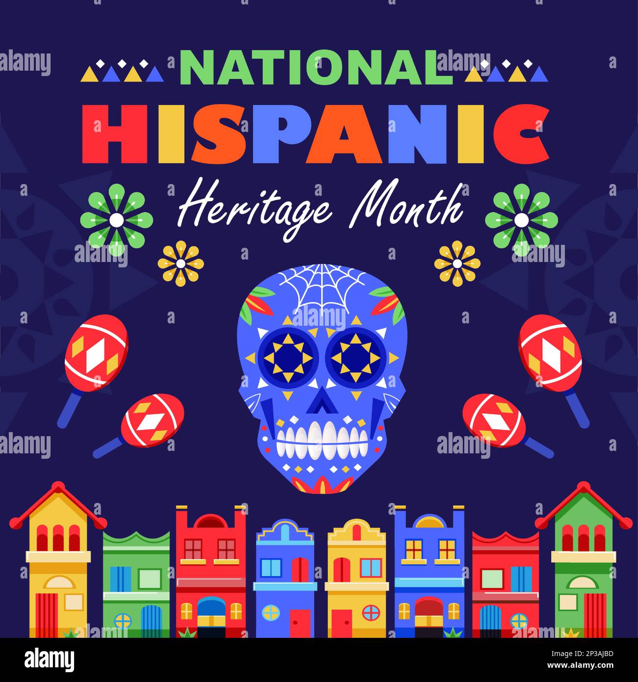 Mois national du patrimoine hispanique, culture hispanique. Adapté aux événements Illustration de Vecteur