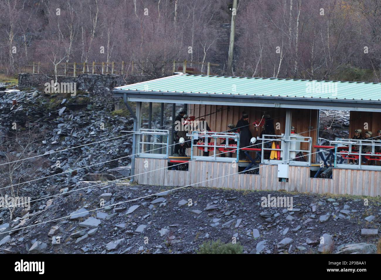 Zip World Penrhyn Quarry Nord du pays de Galles Banque D'Images